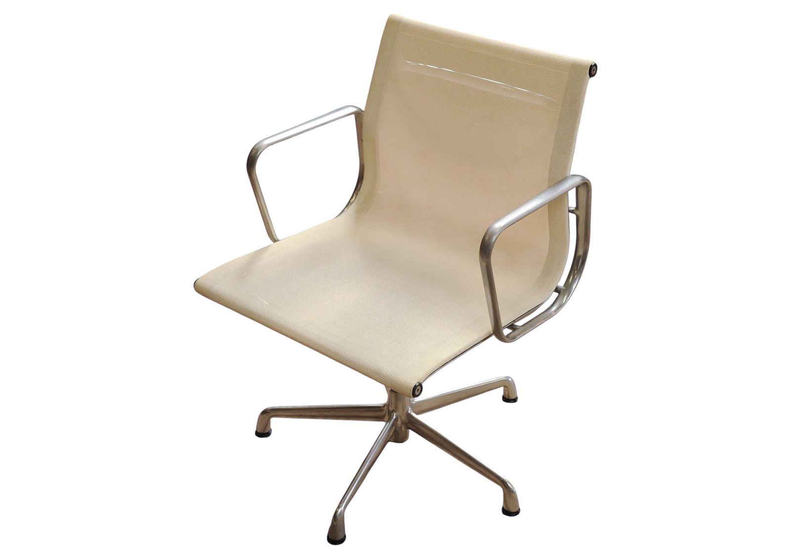 Eames Ea108 Hopsack Swivel Chair By Icf De Padova, Off White Steel photo buy