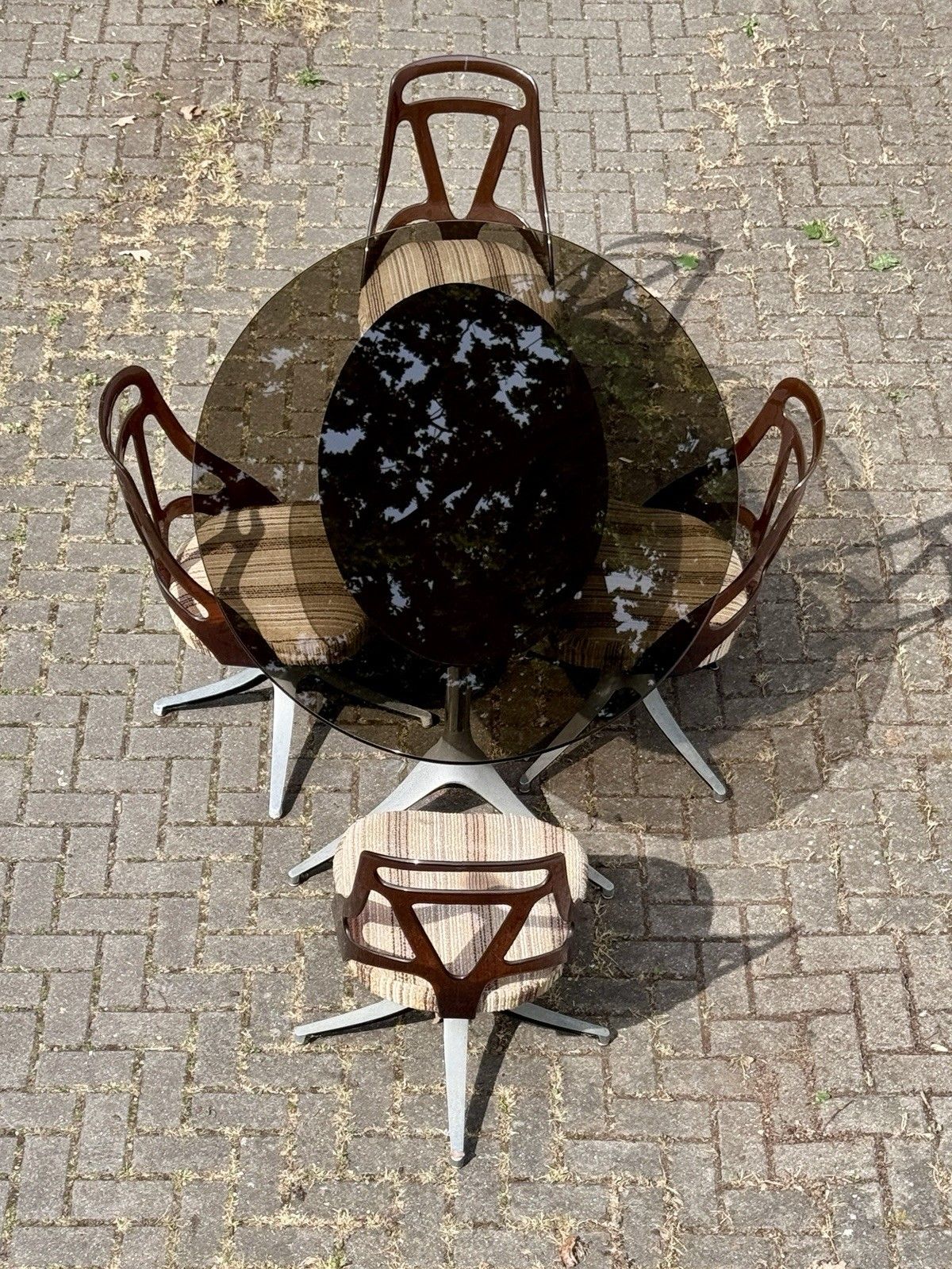 Chromcraft Grafton USA 1970s Glass Table & Chairs Restoration Project A/F photo for sale