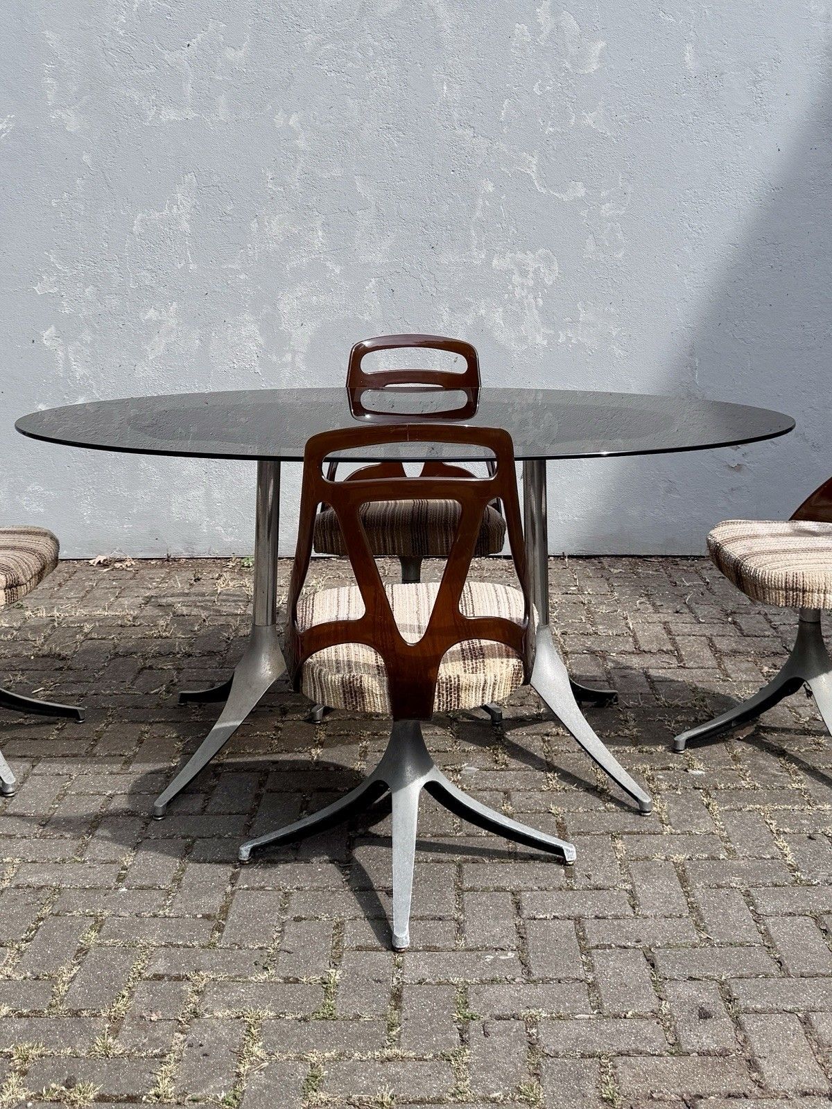 Furniture Chromcraft Grafton USA 1970s Glass Table & Chairs Restoration Project A/F photo