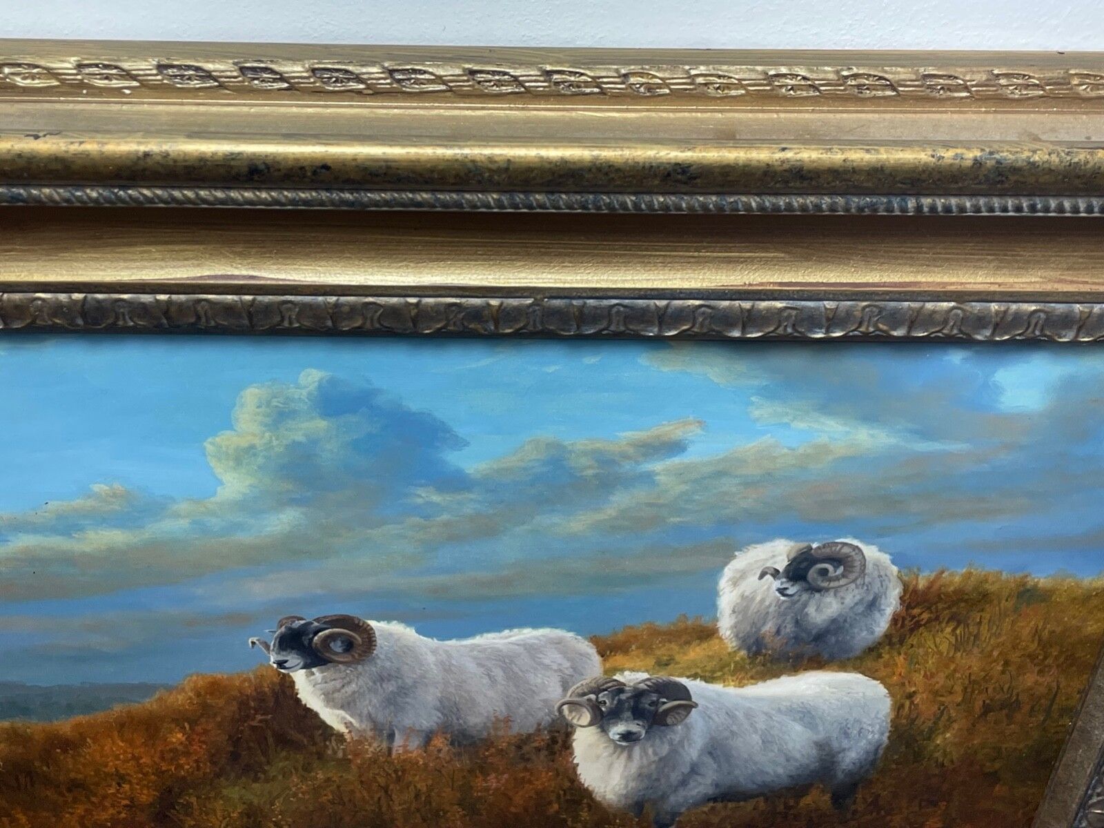 Brits olieverfchilderij met schapen in Schots Highlandslandschap, gesigneerd door Elizabeth Halstead photo buy