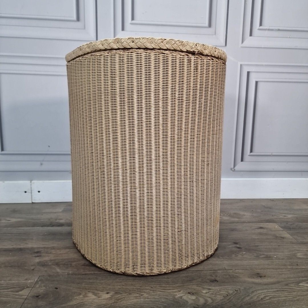 Retro Vintage Laundry Basket Lloyd Loom Lusty Rattan Wicker Air Ministry photo furniture