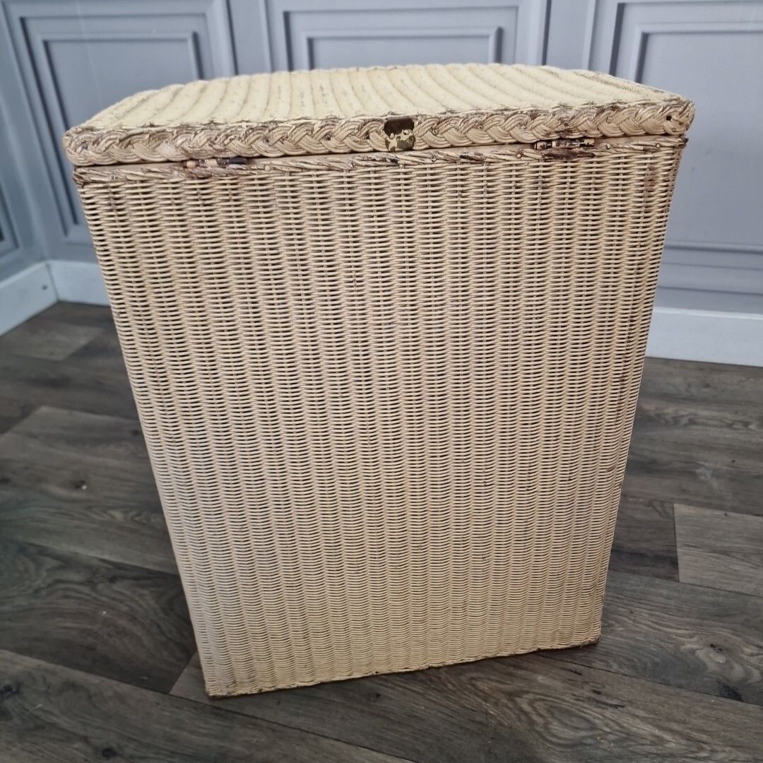 Home Decor Retro Vintage Laundry Basket Lloyd Loom Lusty Rattan Wicker Air Ministry photo