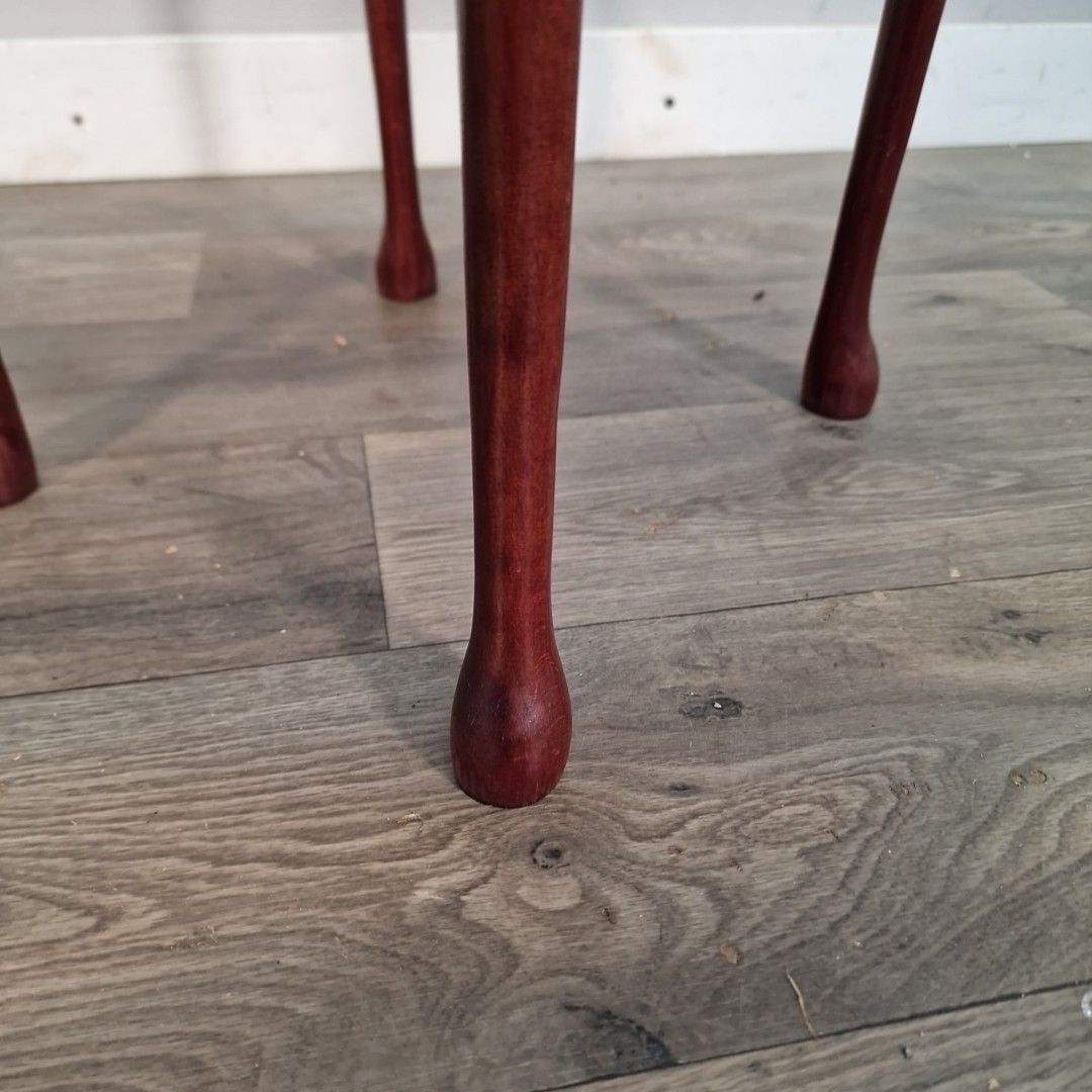 photo for sale Vintage Mahogany Side Table Round Queen Anne Antique Style Wine Lamp Vintage