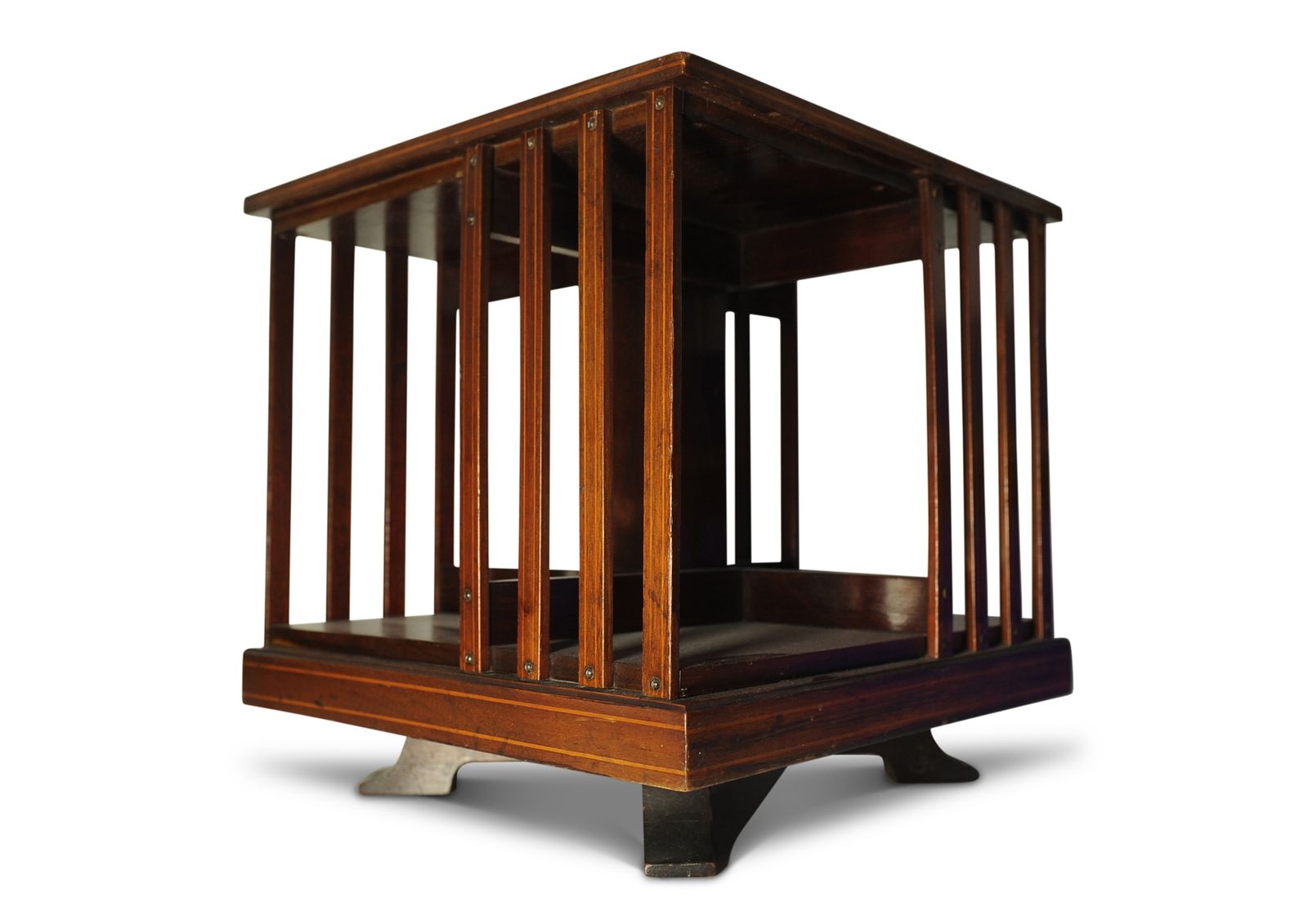 A Victorian Handmade Mahogany Revolving Tabletop Bookcase With In Lay Detailing & Flame Mahogany Top photo Furniture