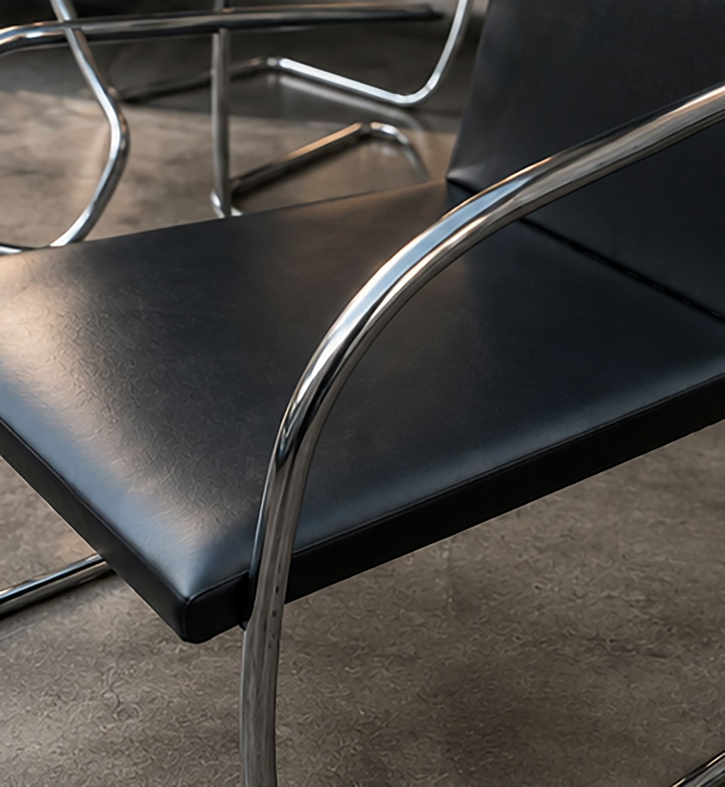 Ludwig Mies Van Der Rohe – ‘Brno’ Chairs,  Brno Tubular Thin Pad Chair Model 245a photo vintage