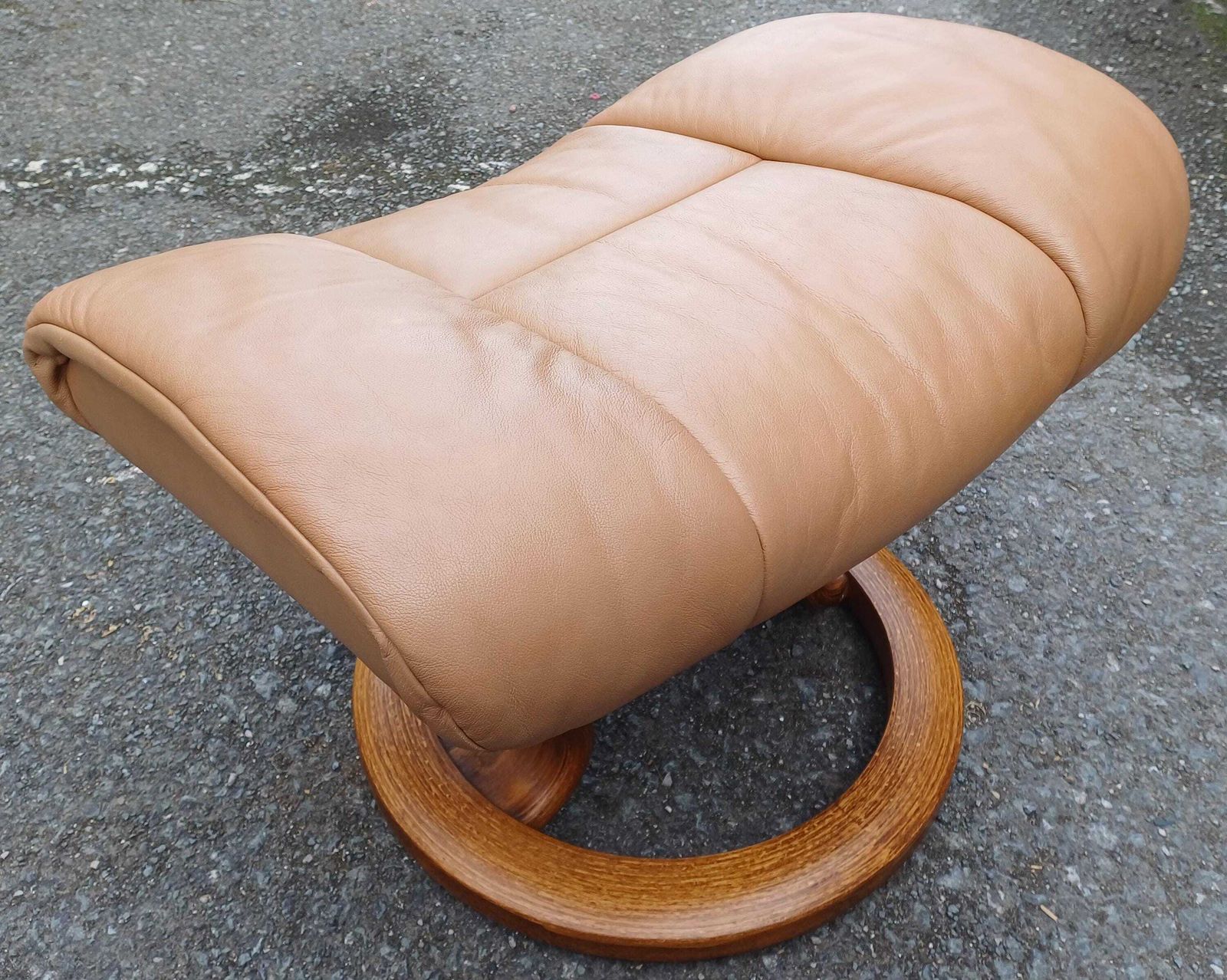 photo for sale Ekornes Stressless Tan Leather Swivel Recliner Armchair & Footstool   Free Delivery Within 50 Miles, Further "At Cost"