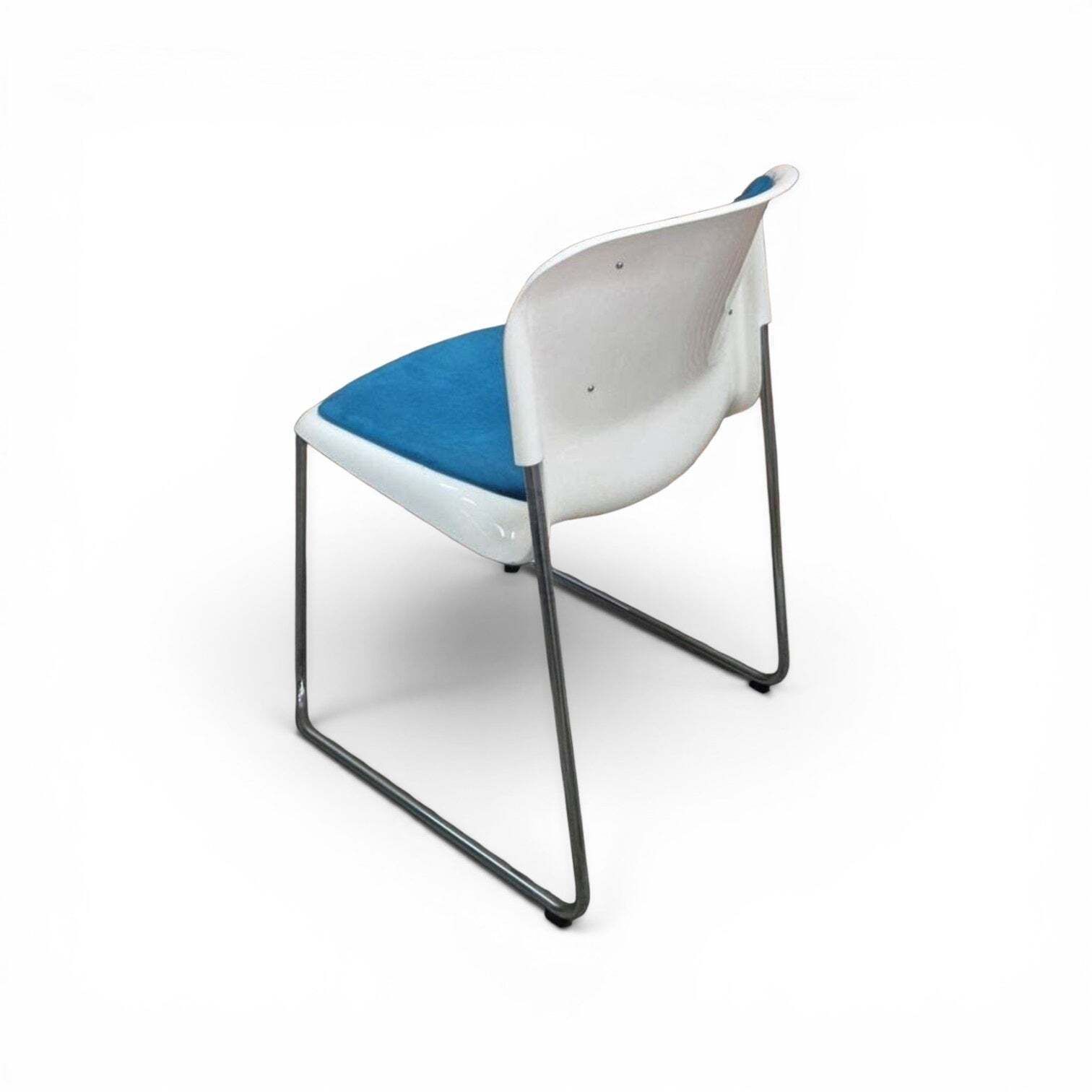 20 X Gerd Lange West German Chrome Sm 400 Swing Chairs / Blue Upholstery / 1990s photo vinterior