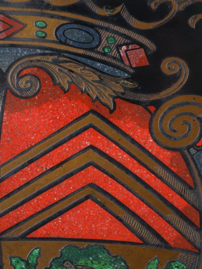 photo furniture Large 19th Century Florentine Heraldic Pietra Dura Plaque, Allegory Of Peace, C.1890