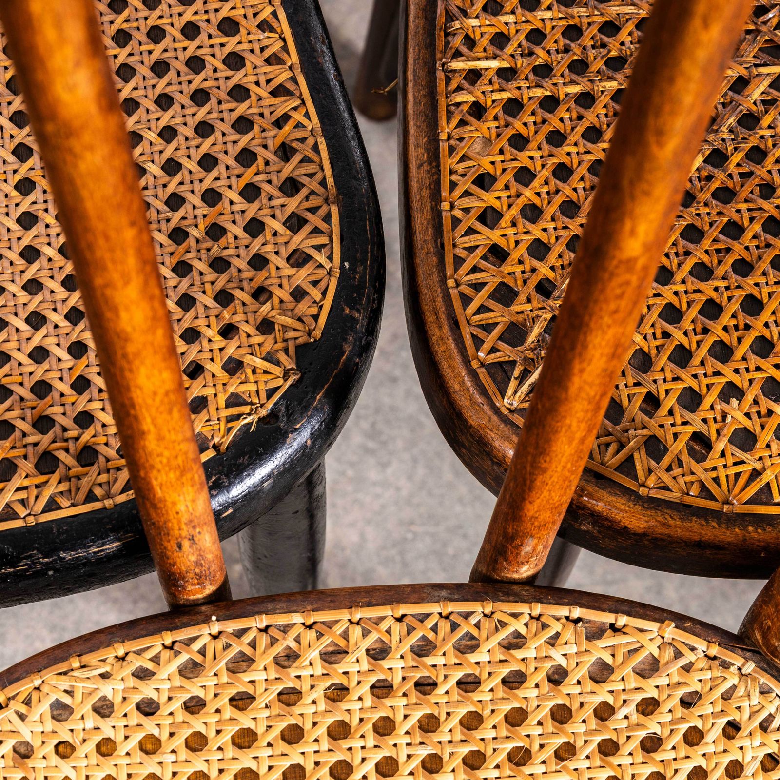 1930's French Single Hoop Back Cane Seat Dining Chairs   Set Of Six photo Furniture
