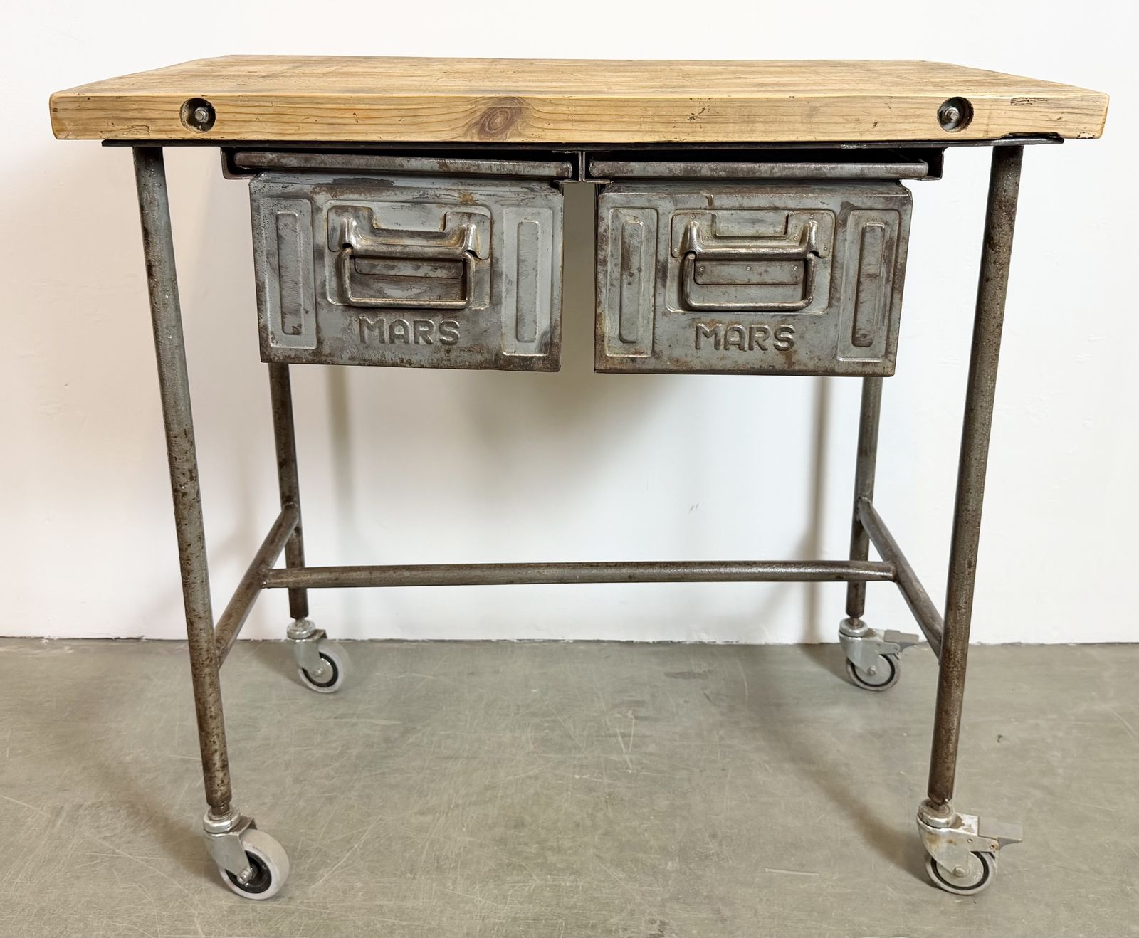Industrial Worktable On Wheels, 1960s photo for sale