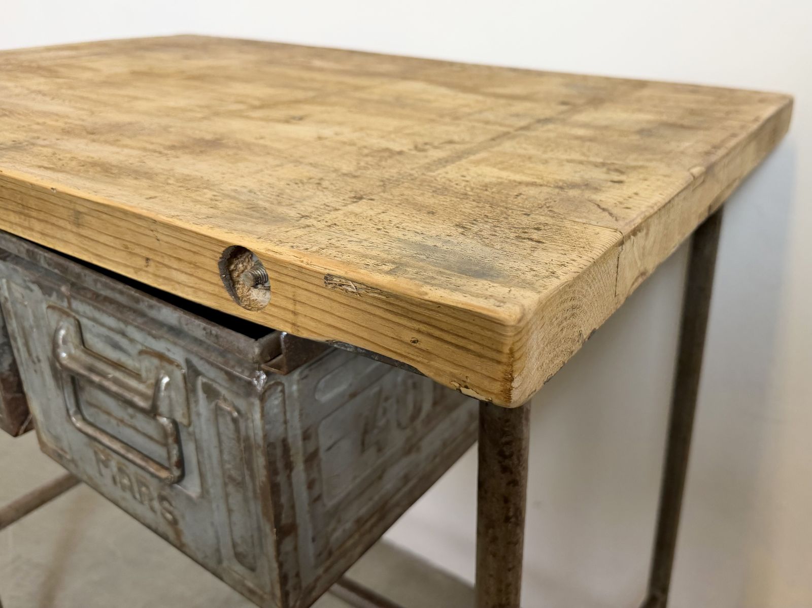 photo vinterior Industrial Worktable On Wheels, 1960s