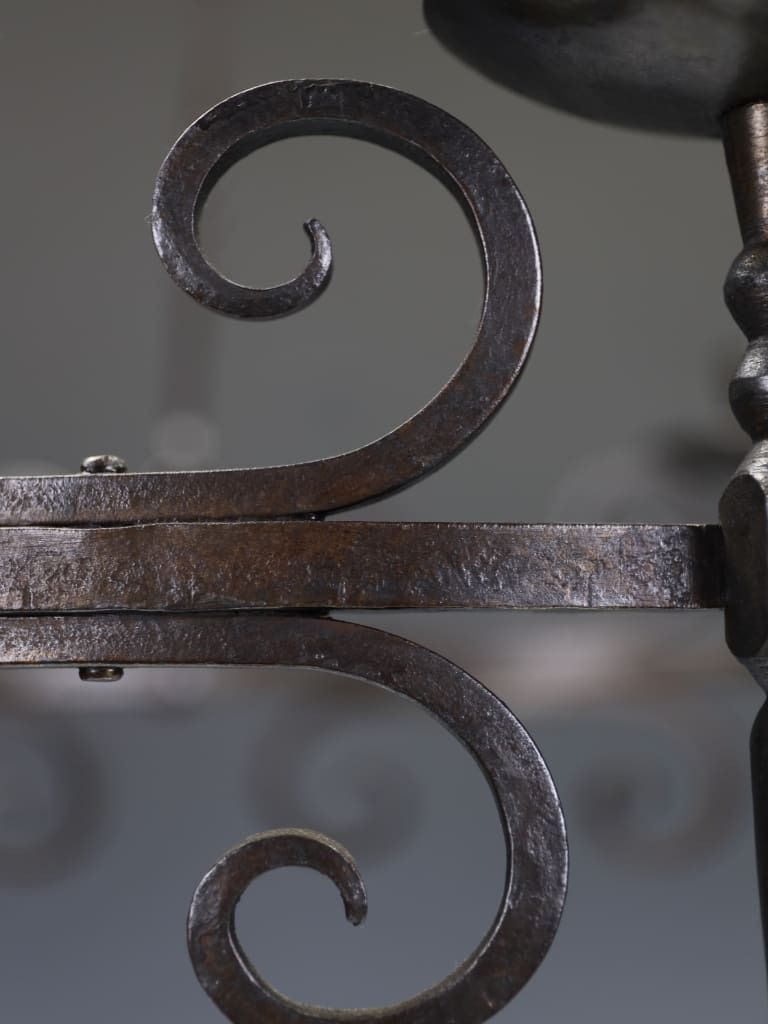 A Substantial Late 19th Century Hand Forged Wrought Iron ‘Corona’ Chandelier photo vintage