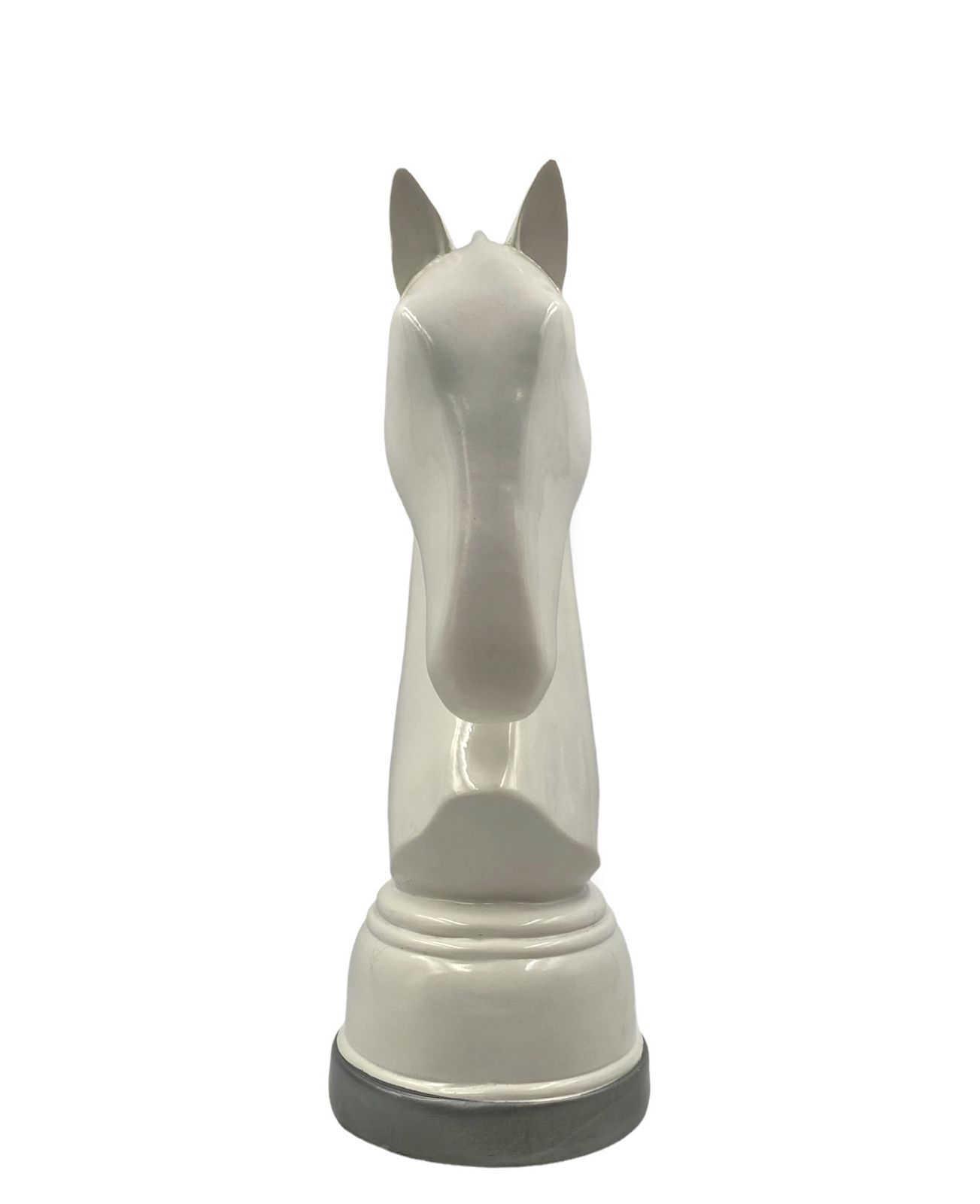 Art White Resin Chess Horse Sculpture, Italy 1970s photo