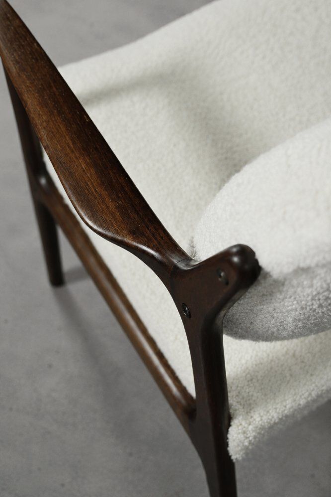Fauteuil scandinave vintage en teck blanc, par Inge Andersson pour Bröderna Anderssons, années 1960 photo buy