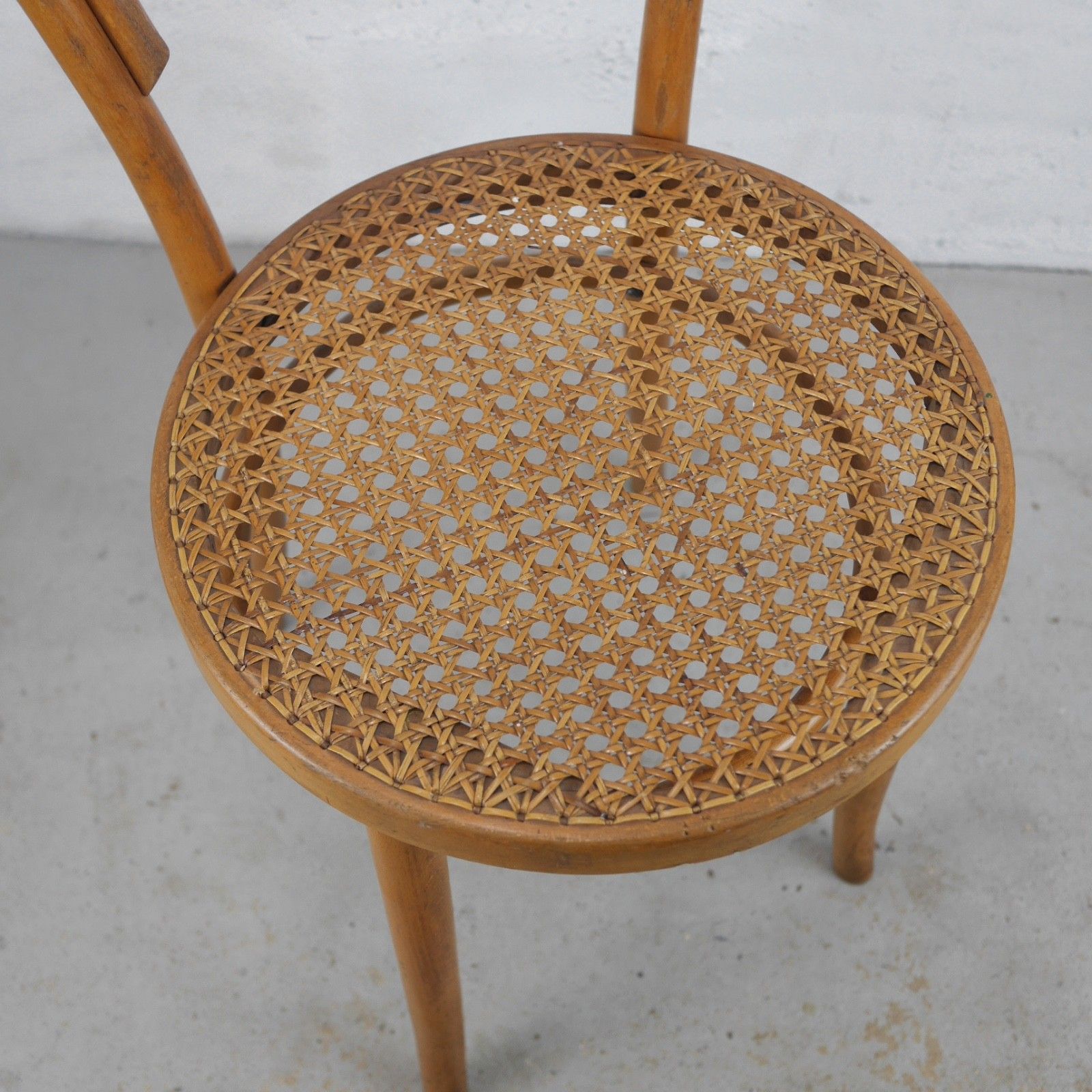 Vintage Dinette Bentwood Caned Rattan Bistro Chair Thonet Style #103200 photo vinterior