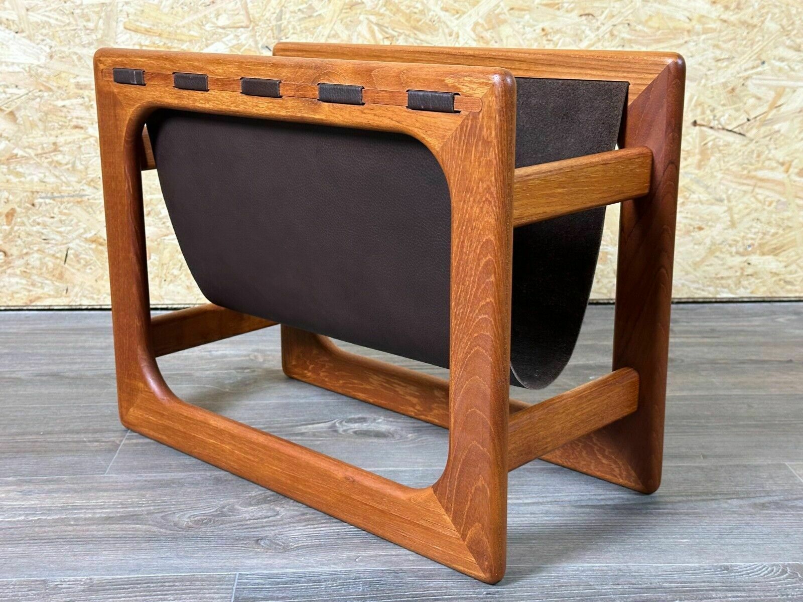 420.0 60s 70s Newspaper Holder Newspaper Stands R Aksel Kjersgaard Made Of Teak & Leather photo