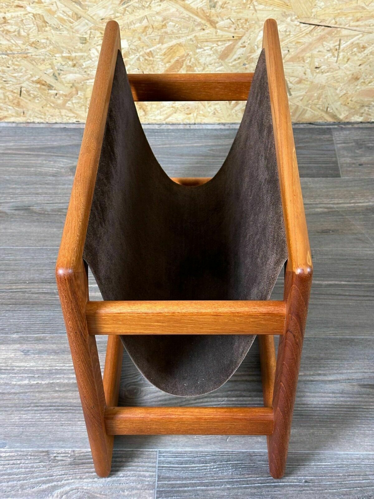 photo buy 60s 70s Newspaper Holder Newspaper Stands R Aksel Kjersgaard Made Of Teak & Leather