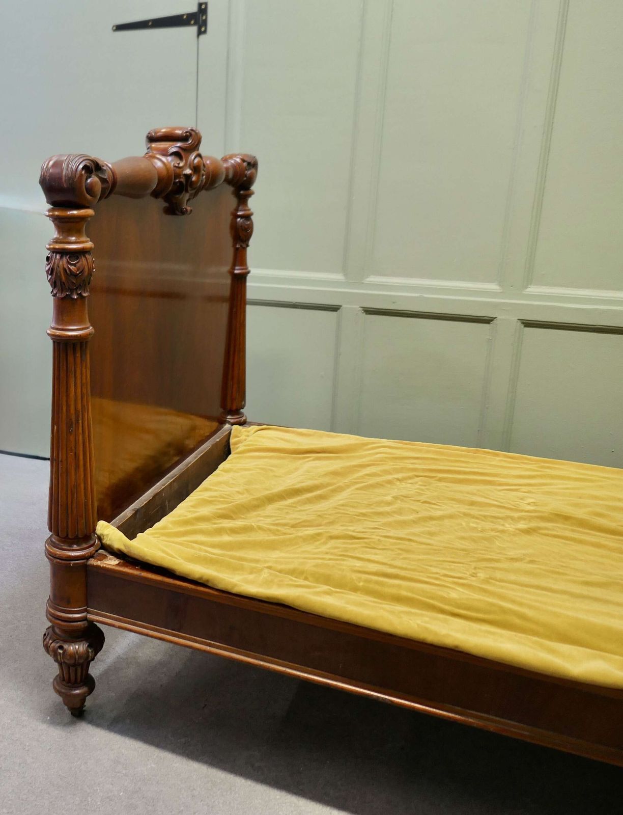 19th Century French Empire Style Bed Or Single Bed. The Bed Is Made In Beautiful Cherry photo Furniture