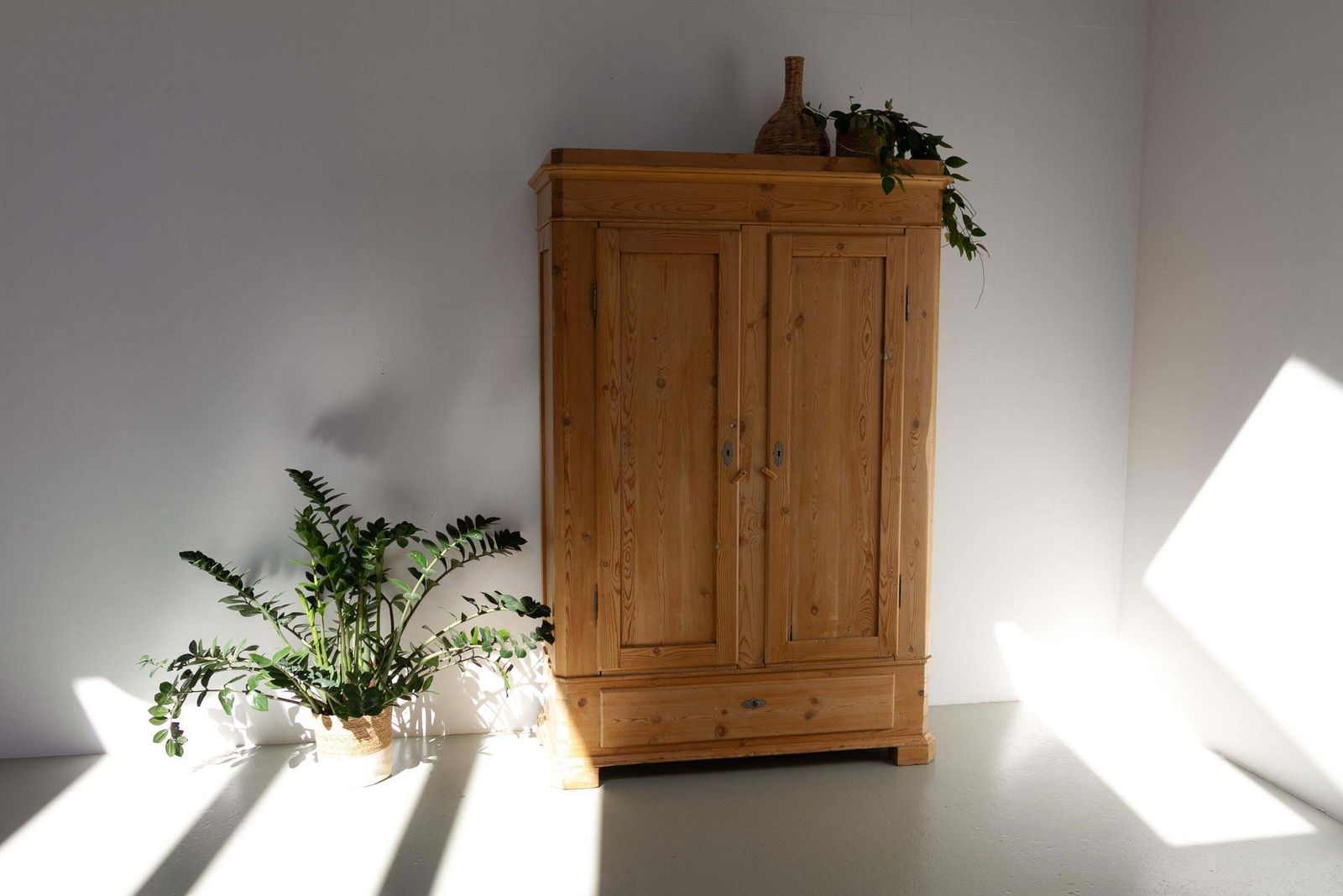 photo buy Antique Danish Farmhouse Pine Wardrobe, 1880s.