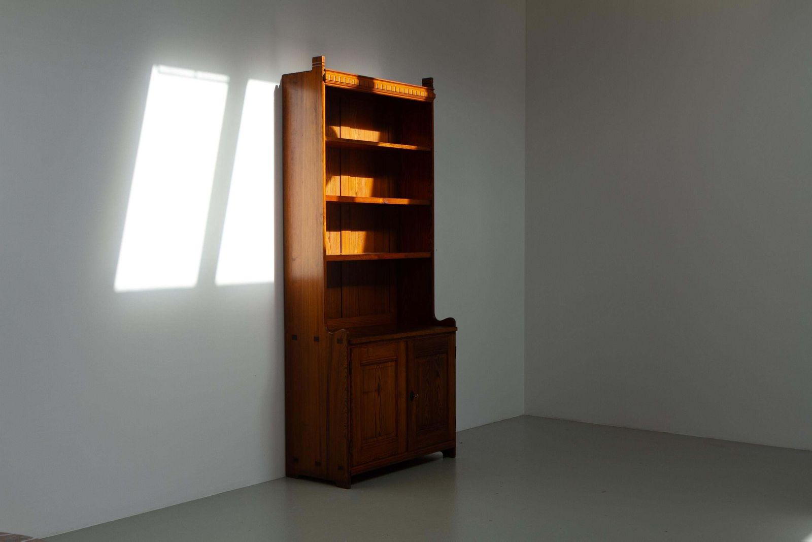 Furniture Antique Oregon Pine Bookcase By Martin Nyrop For Rud Rasmussen, Denmark 1905. photo