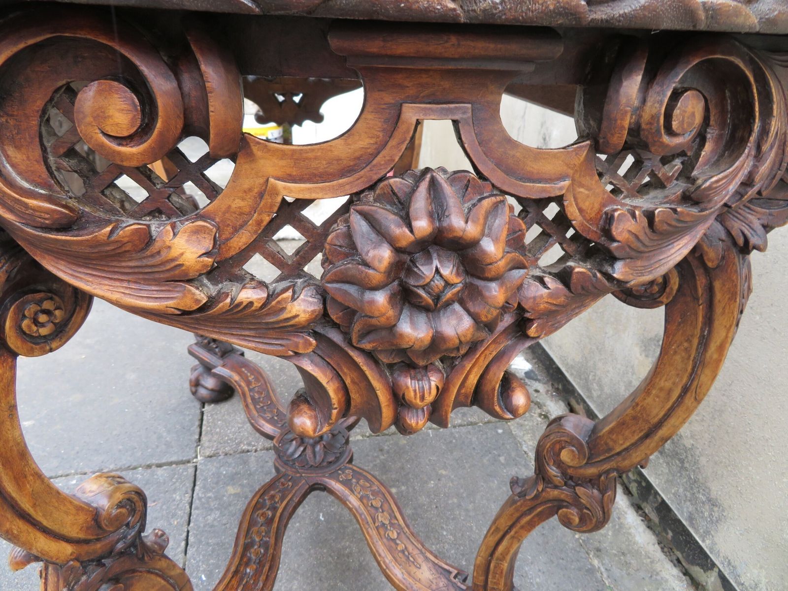 Italian Carved Walnut Baroque Console Side Table photo buy