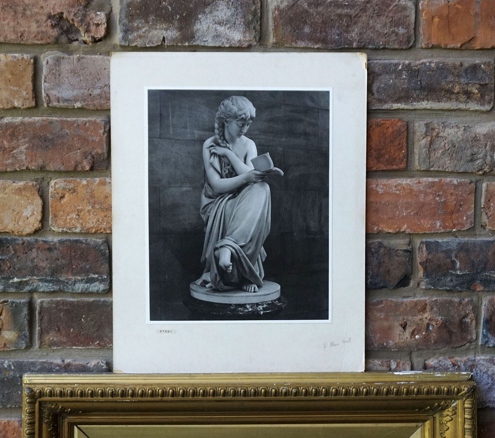 1968 Large Black & White Photograph 'Study' Classical Image With Original Exhibition Label Signed & Dated Fine Art Print photo for sale