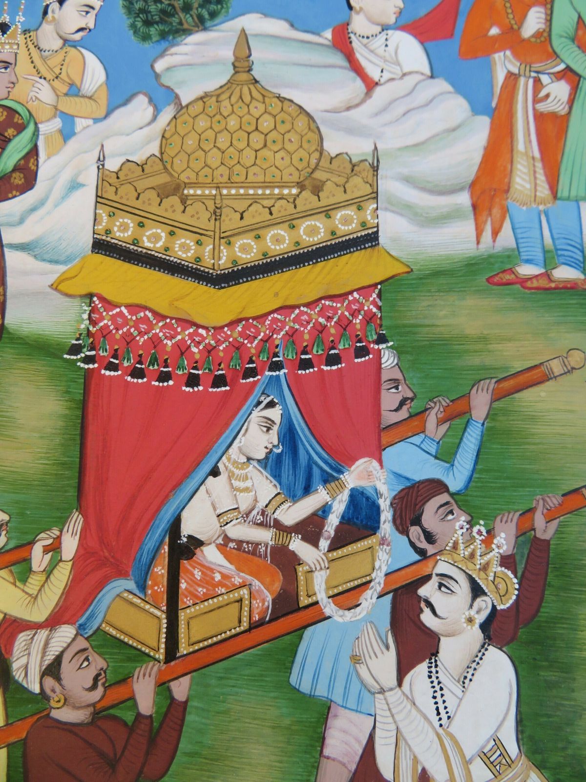 Antique Indian Miniature Painting; An Illustration From The Mahabharata Damayanti's Wedding Choice photo 575.0