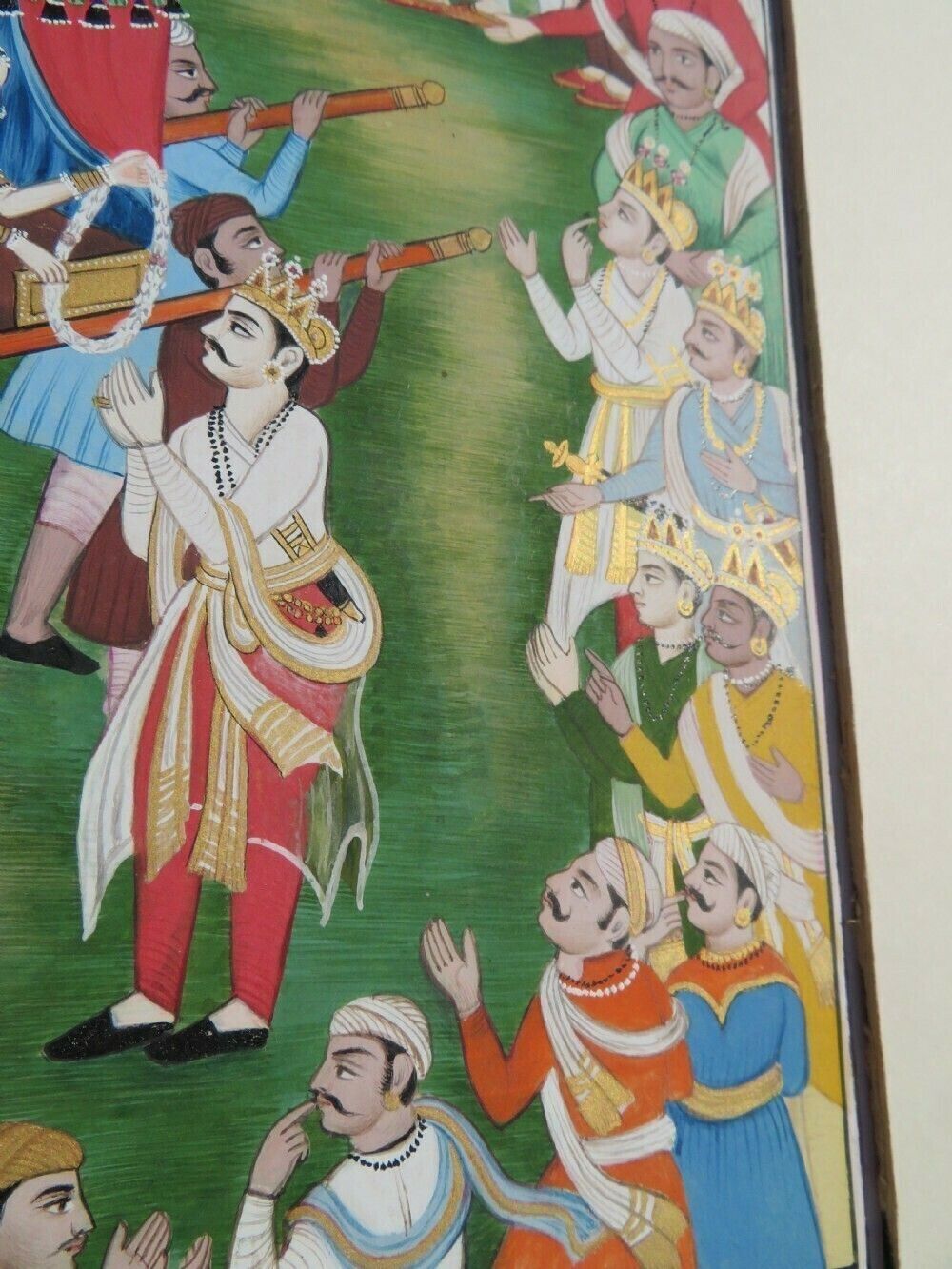 photo vinterior Antique Indian Miniature Painting; An Illustration From The Mahabharata Damayanti's Wedding Choice