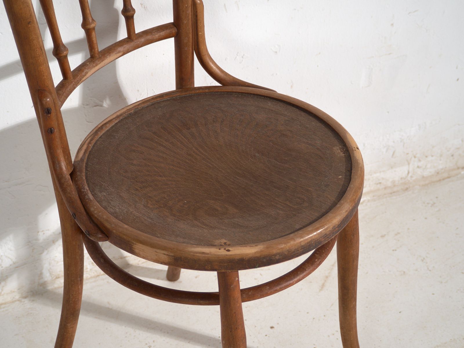 Pair Of Thonet Style Bentwood Chairs With Turned Spindles – Central Europe, Circa 1920 photo vintage