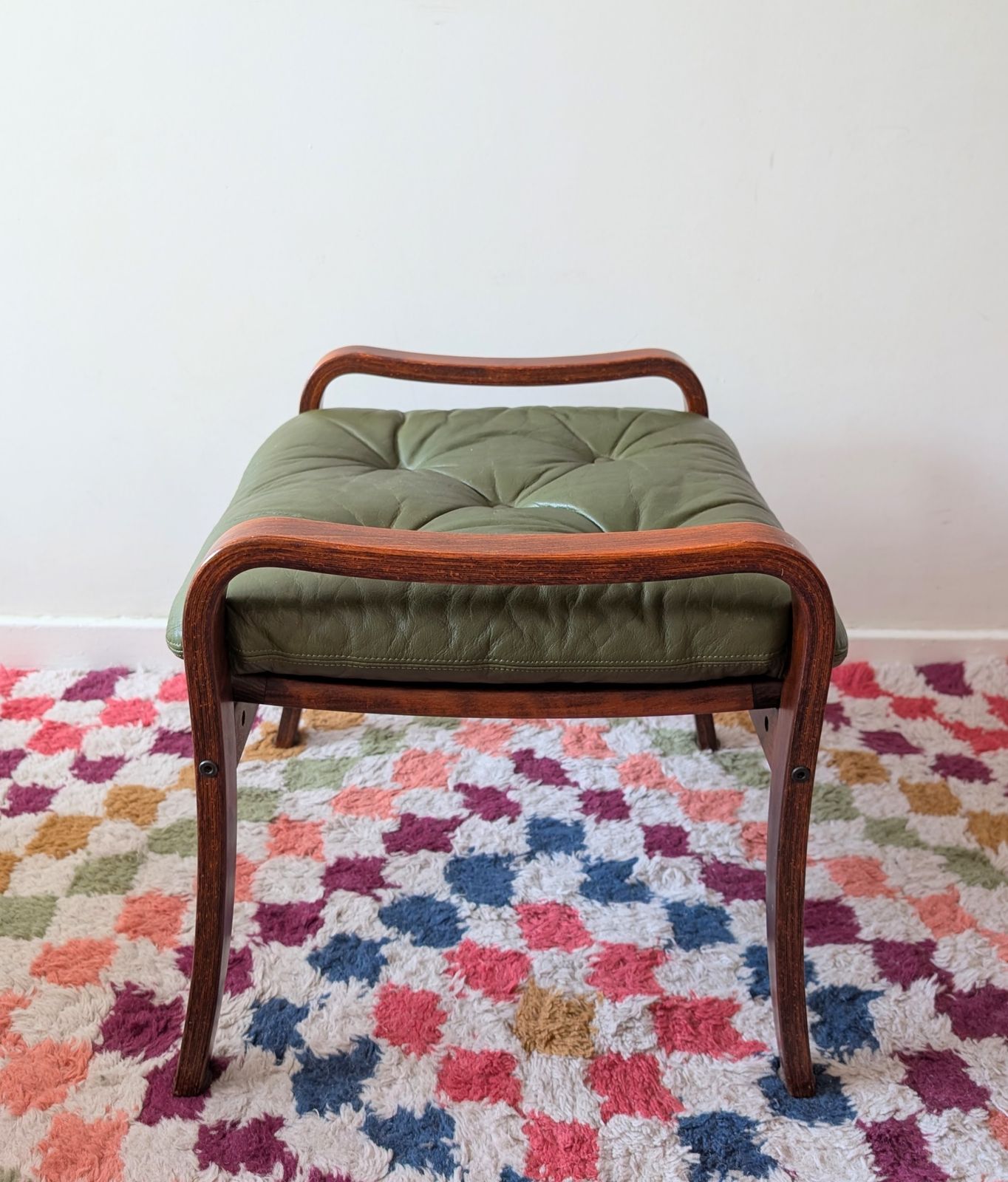 Mid Century Danish Set Of 2 Lounge Chairs With Foot Stool, 1970s photo vintage