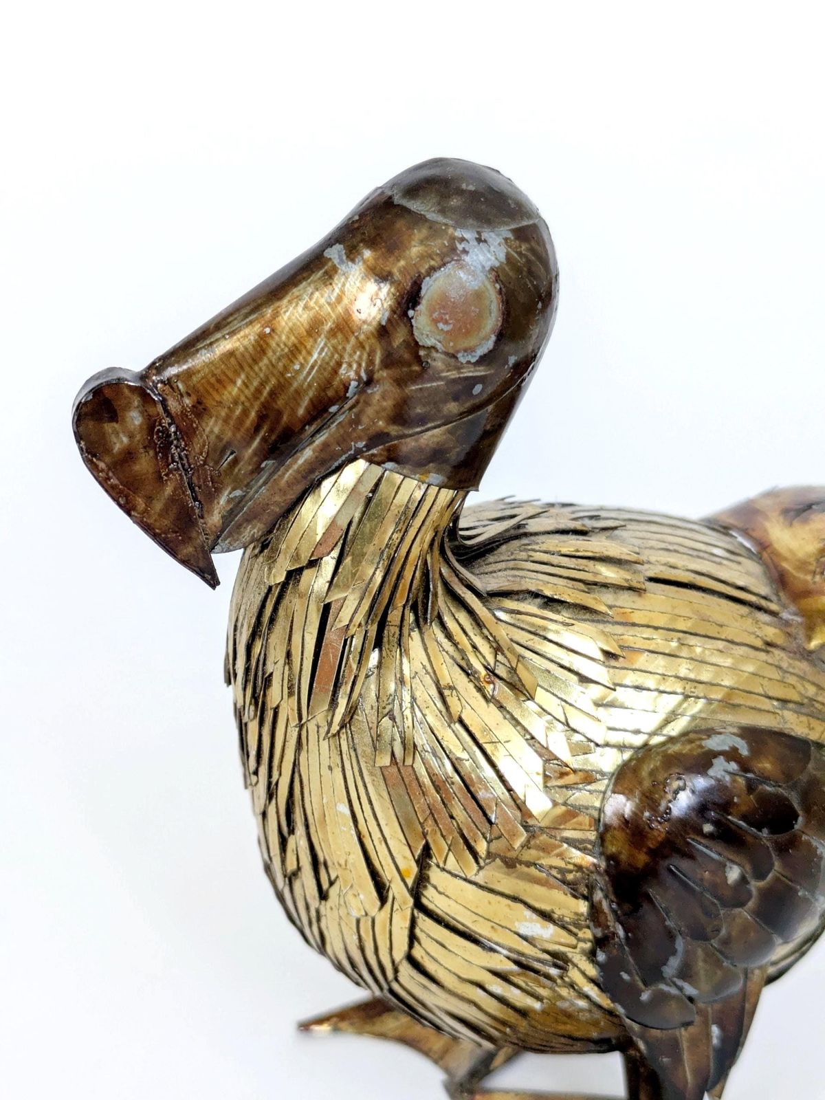 Mid-Century Brutalist Dodo-vogelsculptuur in messing en koper, handgemaakt, gemengde metalen, jaren 1960 photo vinterior