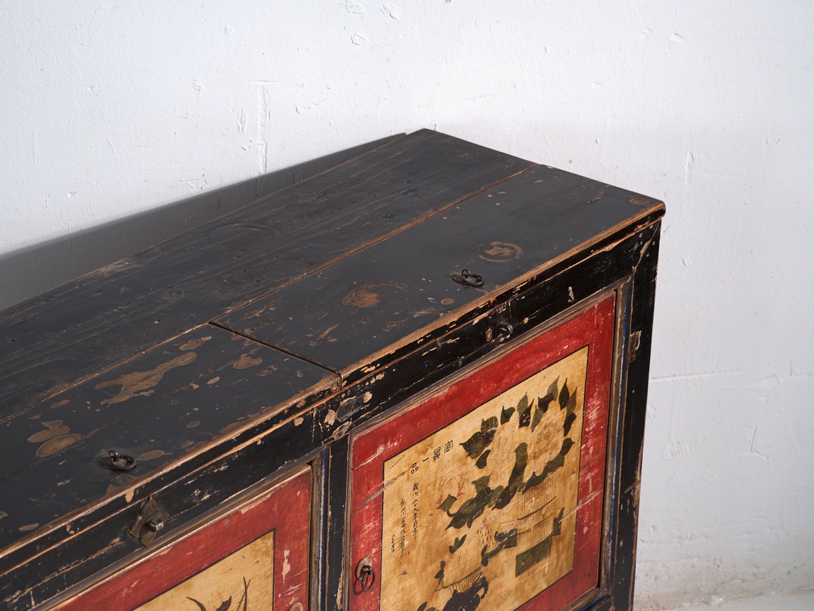 Antique Lacquered Sideboard With Painted Lotus Motifs – China, Circa 1920 photo furniture