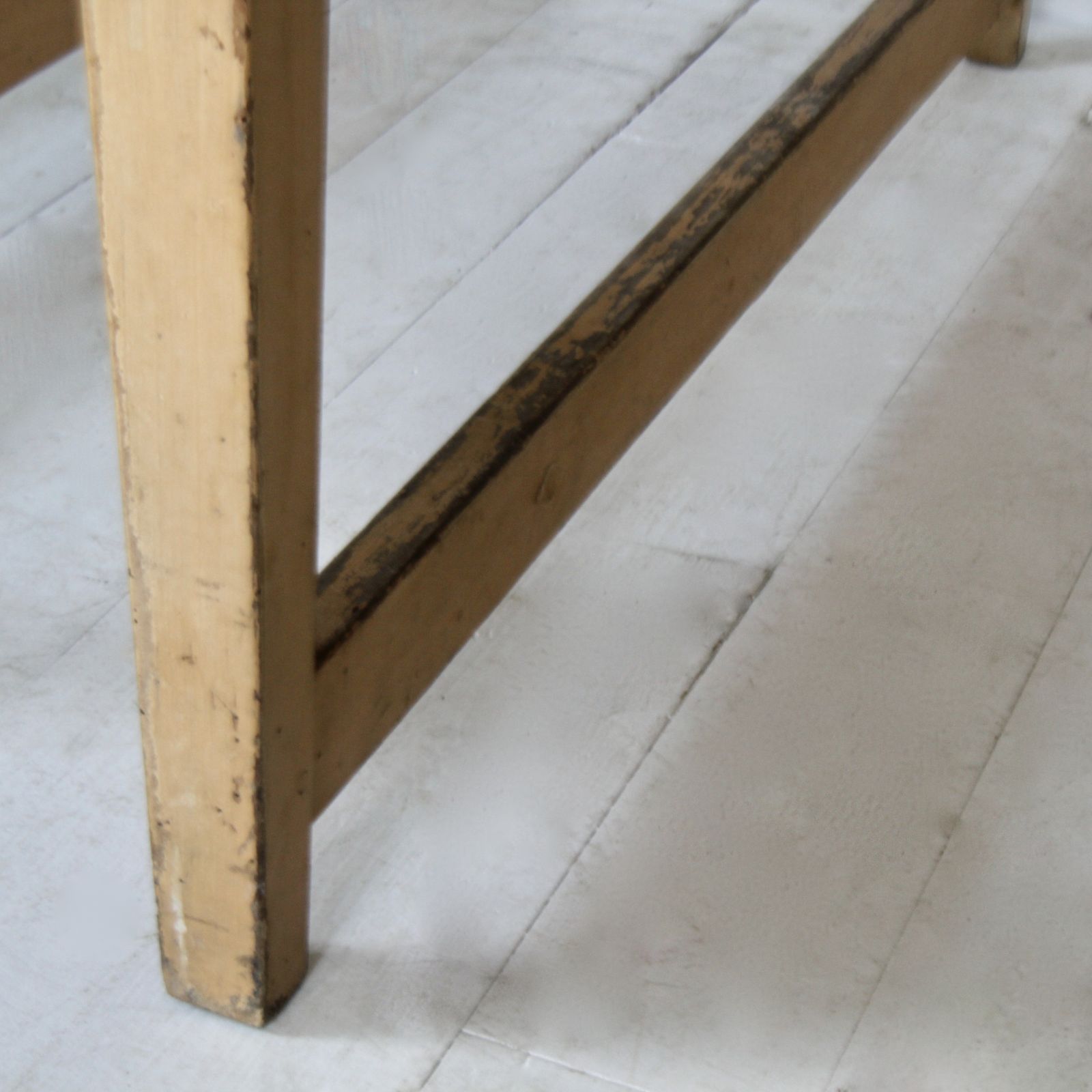 Antique French Table With Stretchers In Original Paint photo vinterior