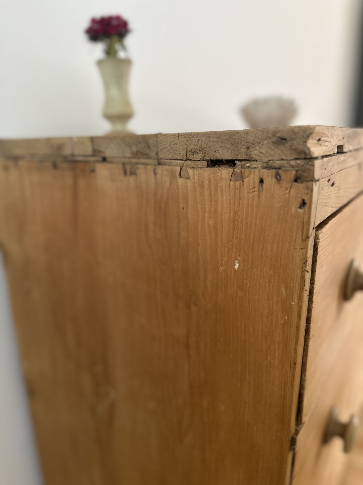 350.0 Antique Pine Chest Of Drawers Stripped Pine photo
