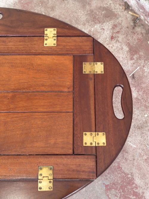 Antique Campaign Mahogany Butlers Tray On Stand photo vinterior