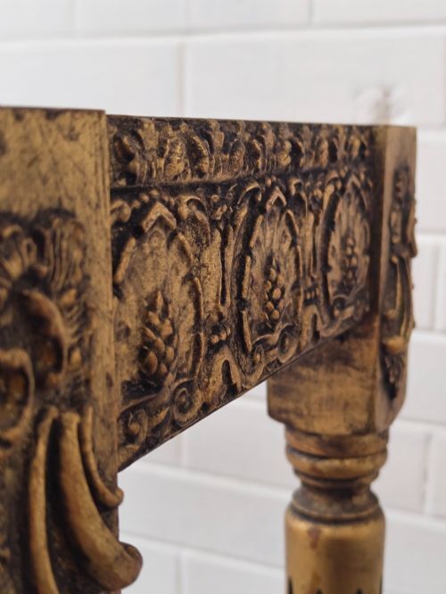 photo for sale Diminutive Vintage French Giltwood Marble Top Console Side Table
