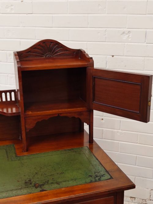 photo for sale Antique Edwardian Mahogany Inlaid & Leather Ladies Writing Desk