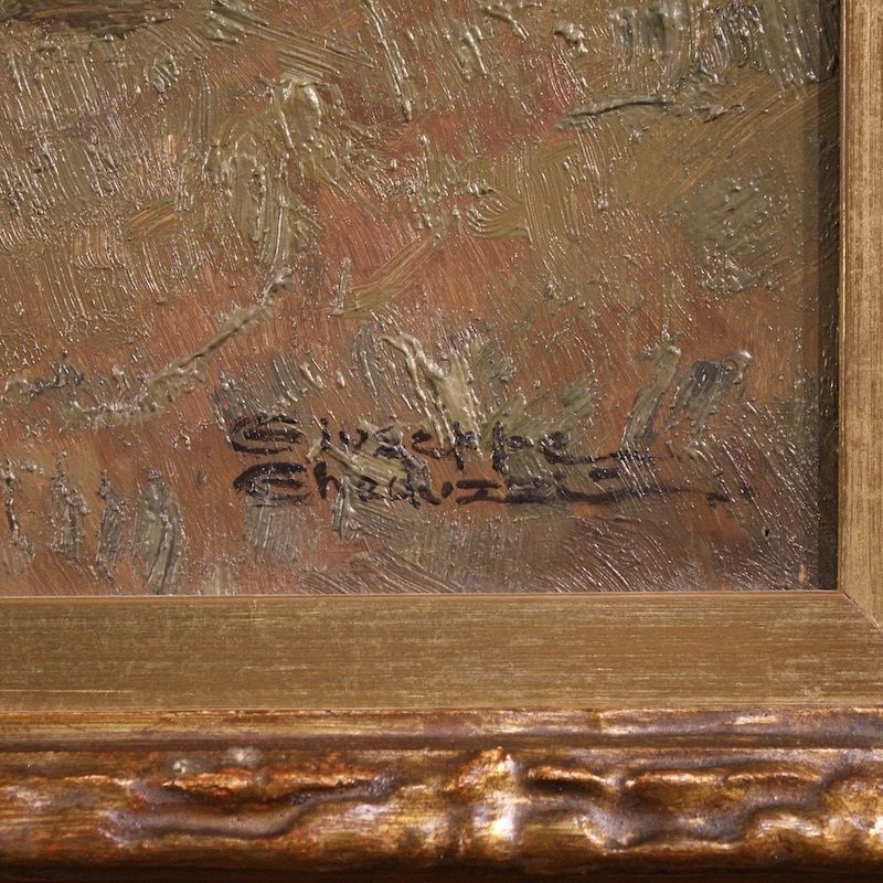 Italian Landscape Painting Signed Giuseppe Gheduzzi From The 20th Century photo vinterior