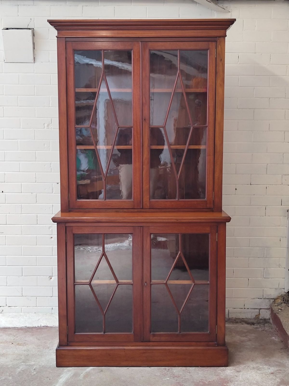 Antique Victorian Mahogany Astragal Glazed Victorian Adjustable Bookcase