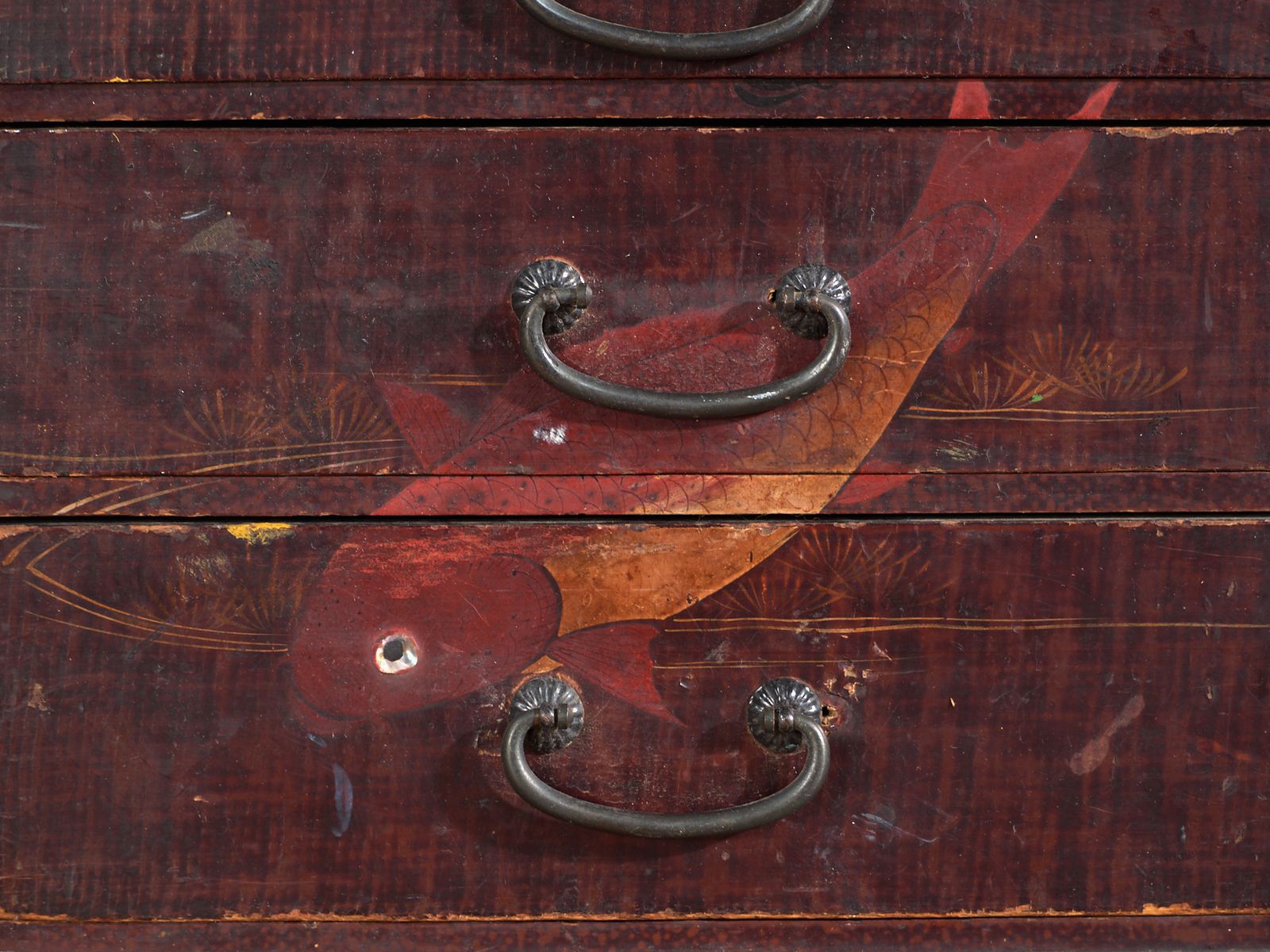 Antique Japanese Kodansu Lacquered With Five Drawers – Japan, Circa 1900 photo vintage