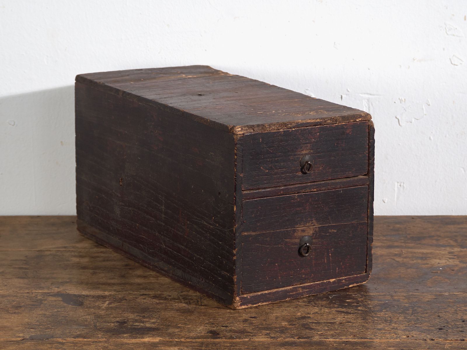 Antique Small Lacquered Japanese Chest With Two Drawers – Japan, Circa 1910