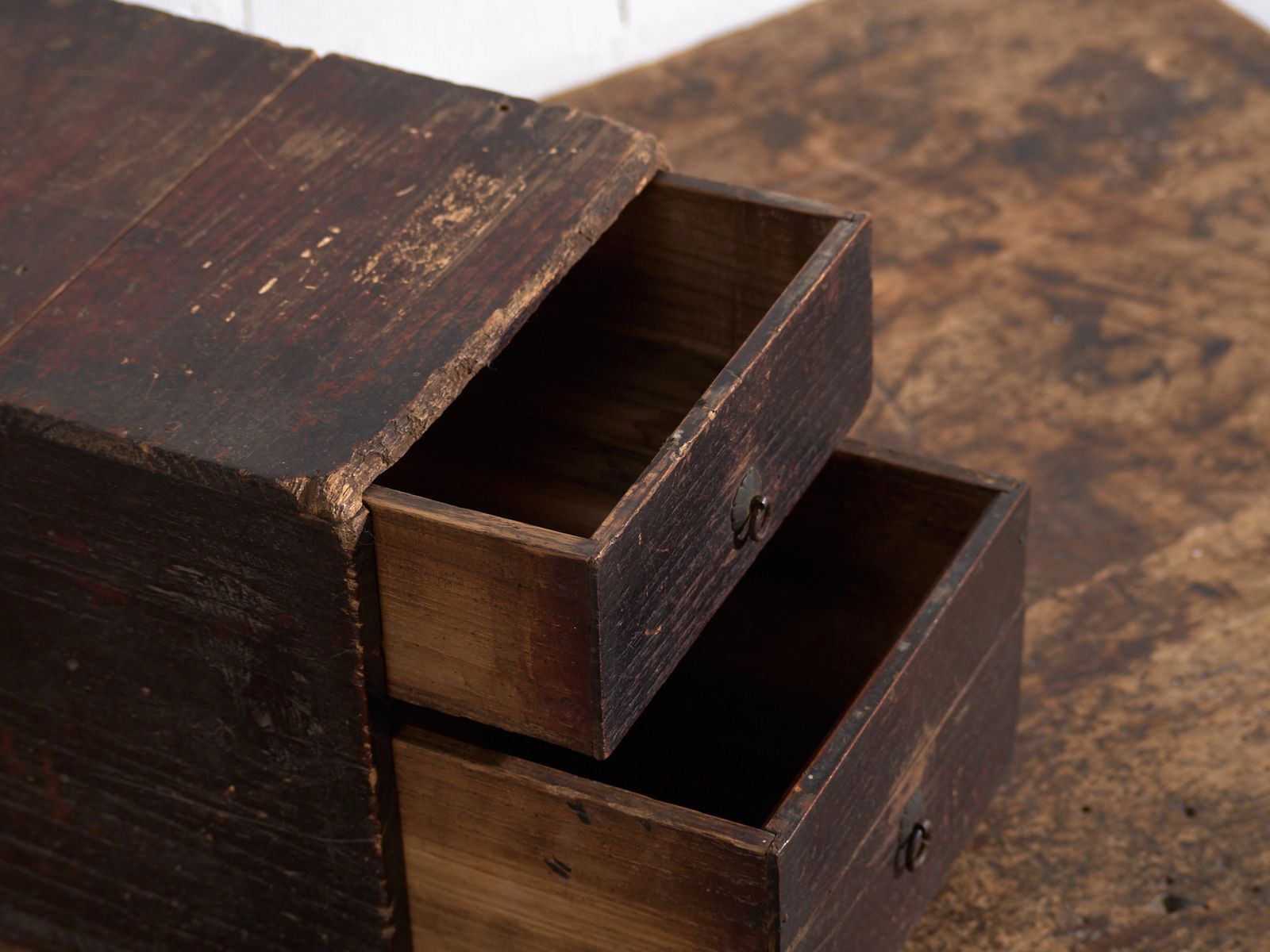 Antique Small Lacquered Japanese Chest With Two Drawers – Japan, Circa 1910 photo for sale