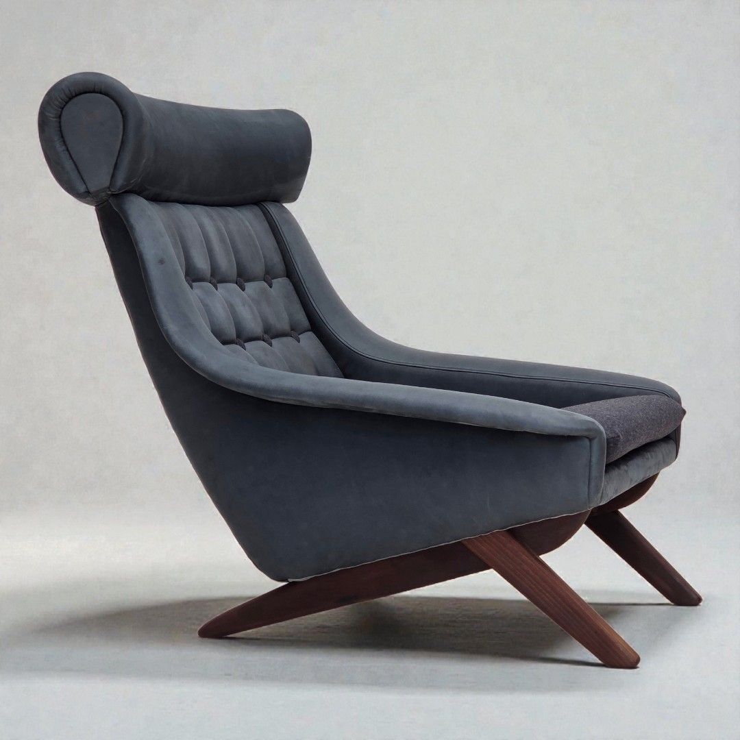 1970s, Danish Design By Illum Wikkelsø, Reupholstered Armchair, Leather.