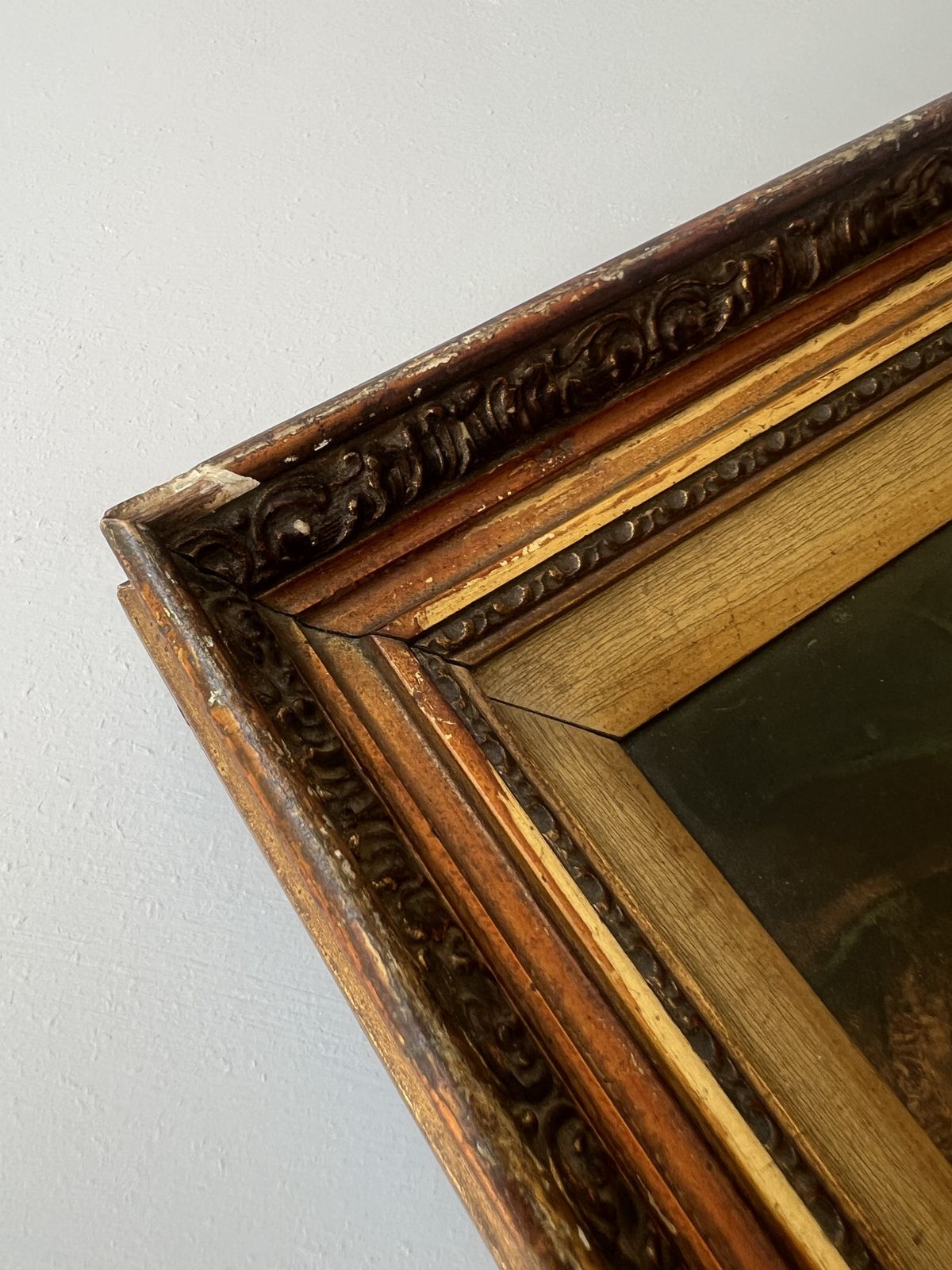 Victorian Framed Portrait Of A Young Lady With Ornate Wooden Frame photo vintage