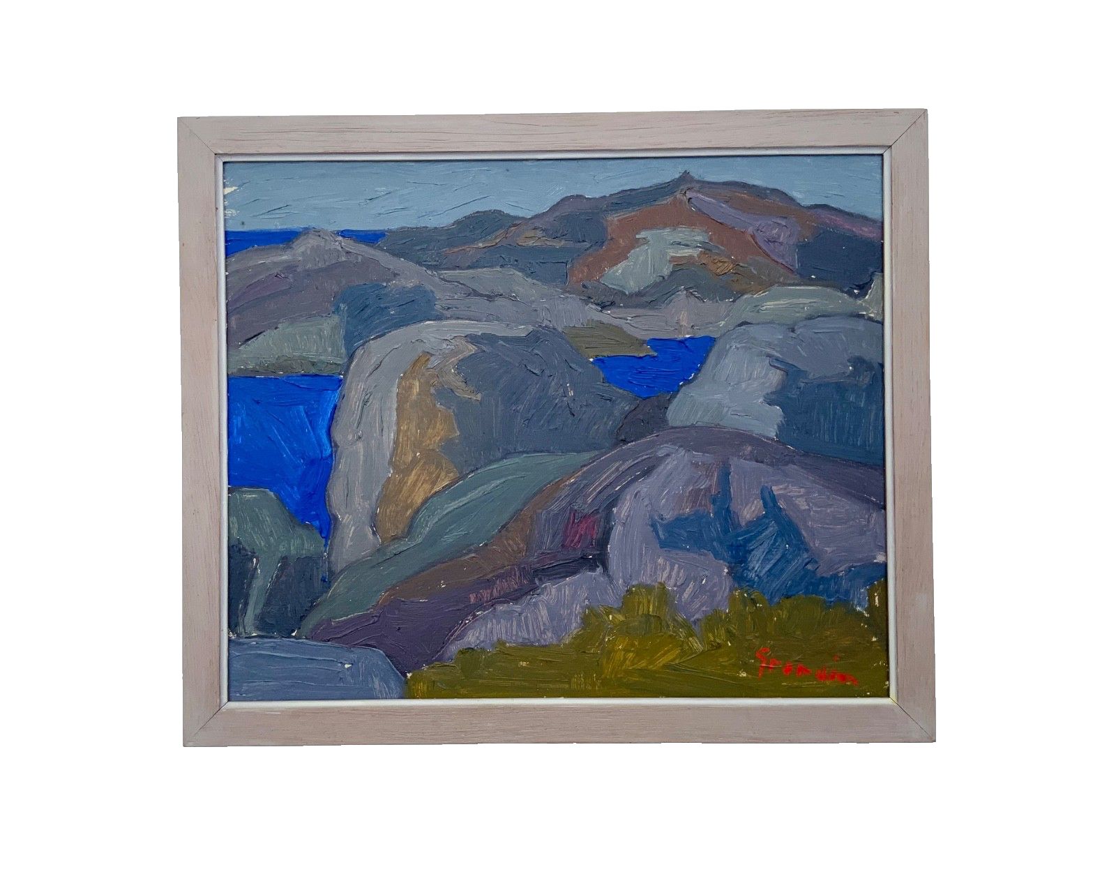 Vintage Landscape Painting By Svan Grandin (1906 1982) “Seacoast”