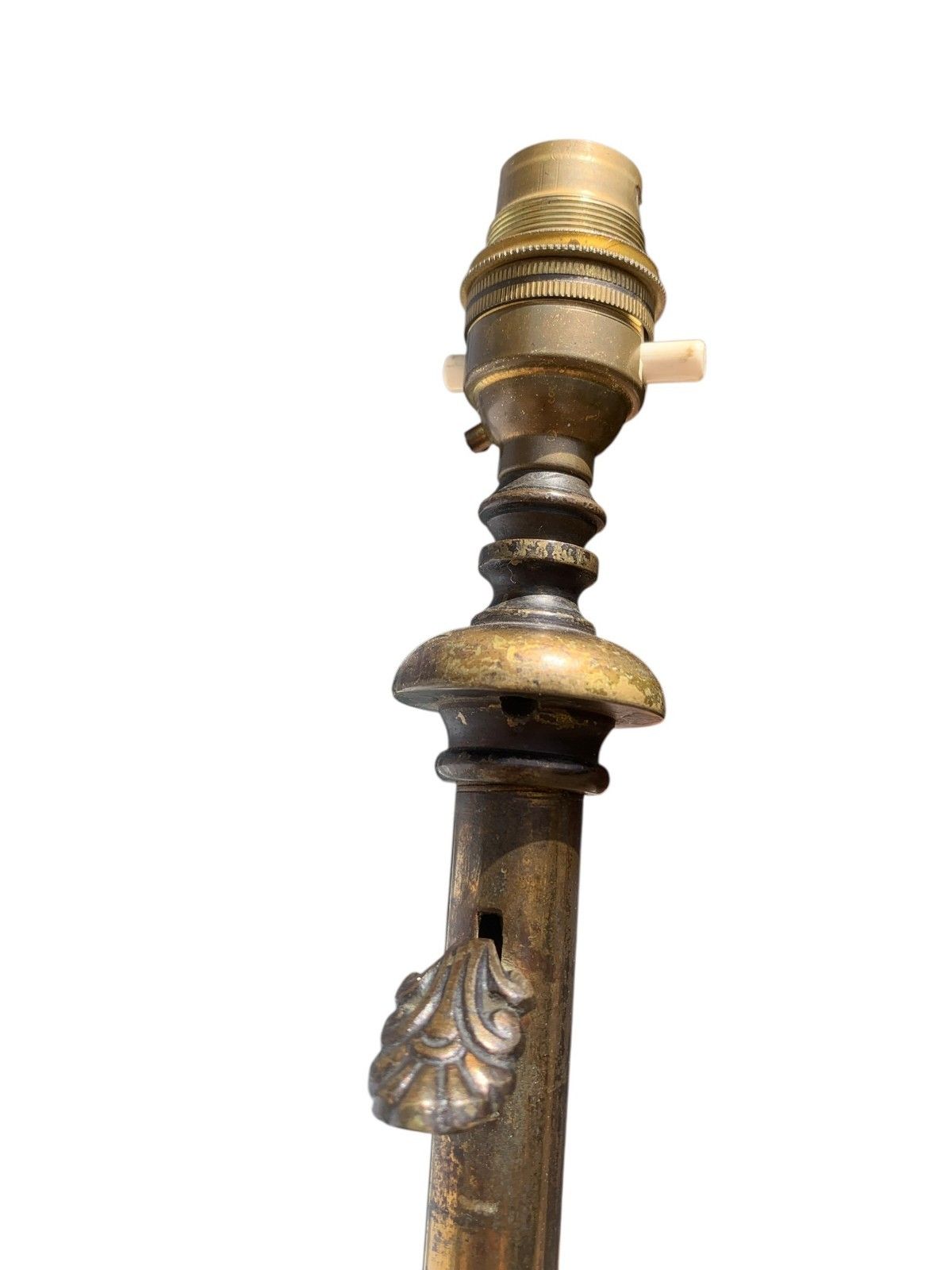 763.0 Antique Japanese Meiji Bronze Floor Lamp Base Oriental Dragon Turtle Light C1890 photo