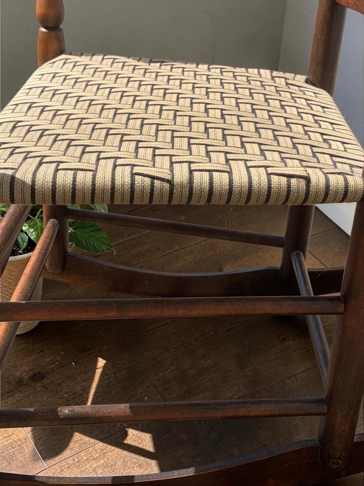 Antique American Child's Shaker Ladderback Rocking Chair Woven Seat C.1900 photo buy