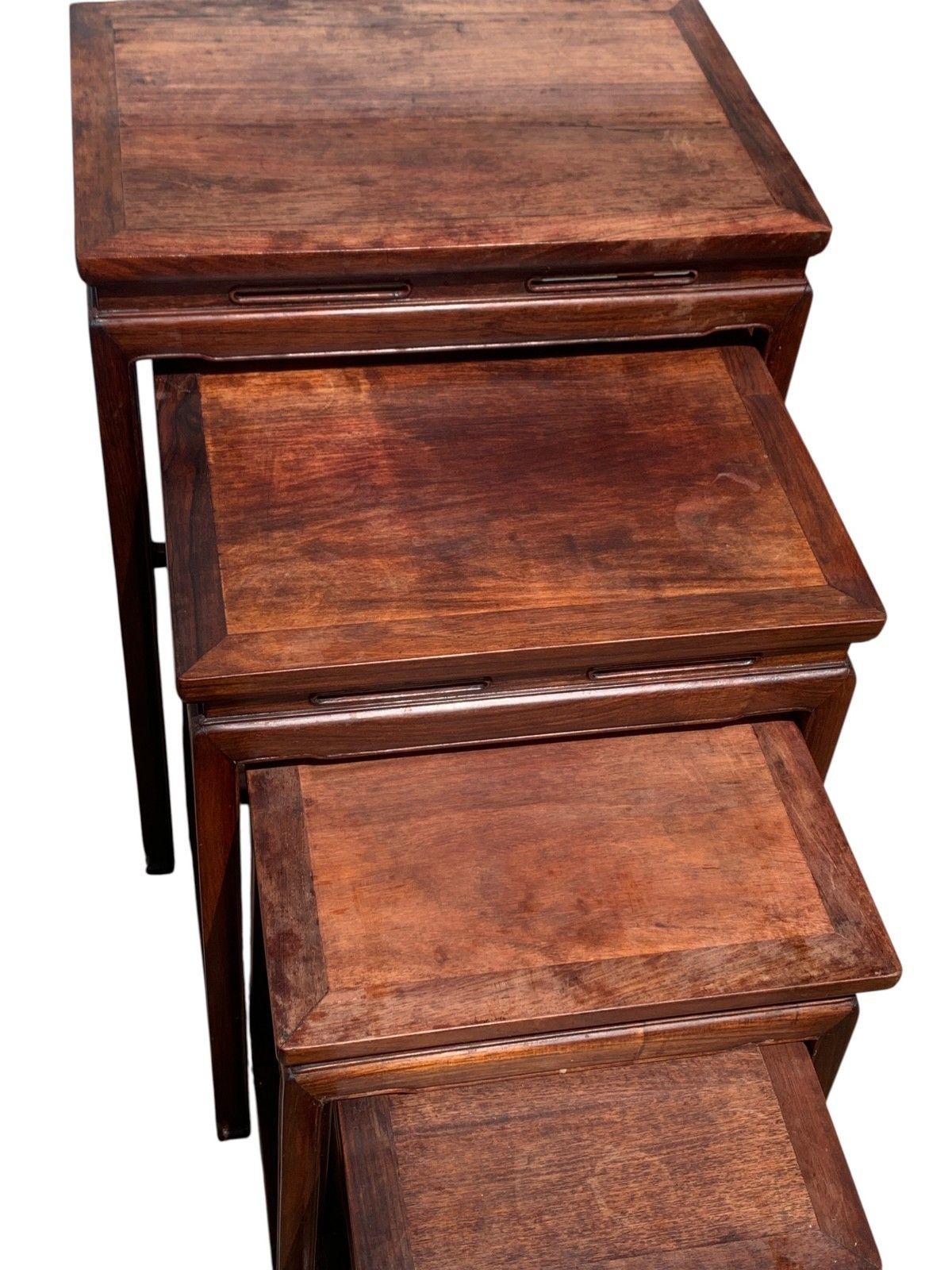 Antique Chinese Qing Dynasty (Tongzhi 1856 1875) Nest Of Four Hardwood Tables photo vintage