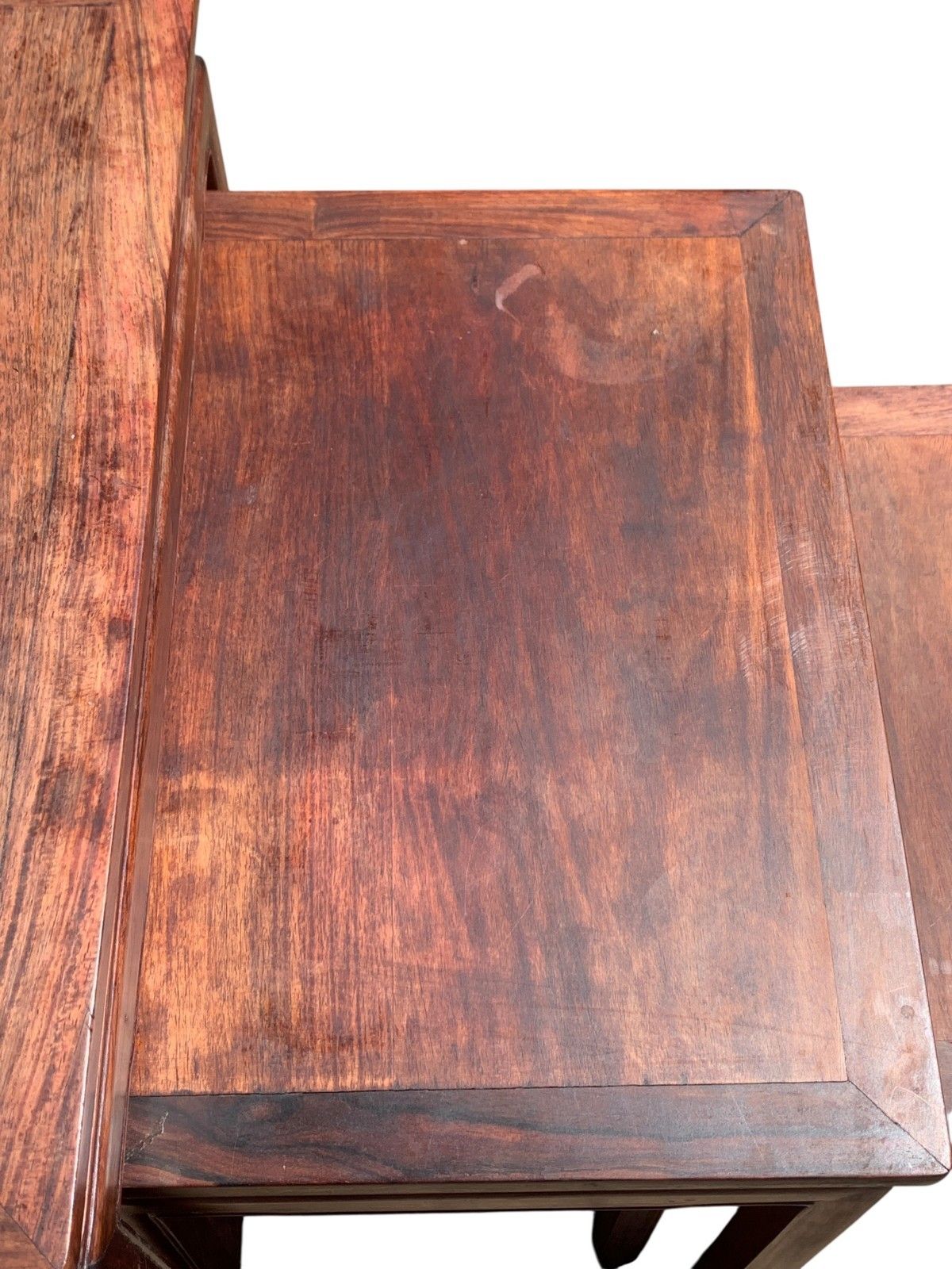 Furniture Antique Chinese Qing Dynasty (Tongzhi 1856 1875) Nest Of Four Hardwood Tables photo