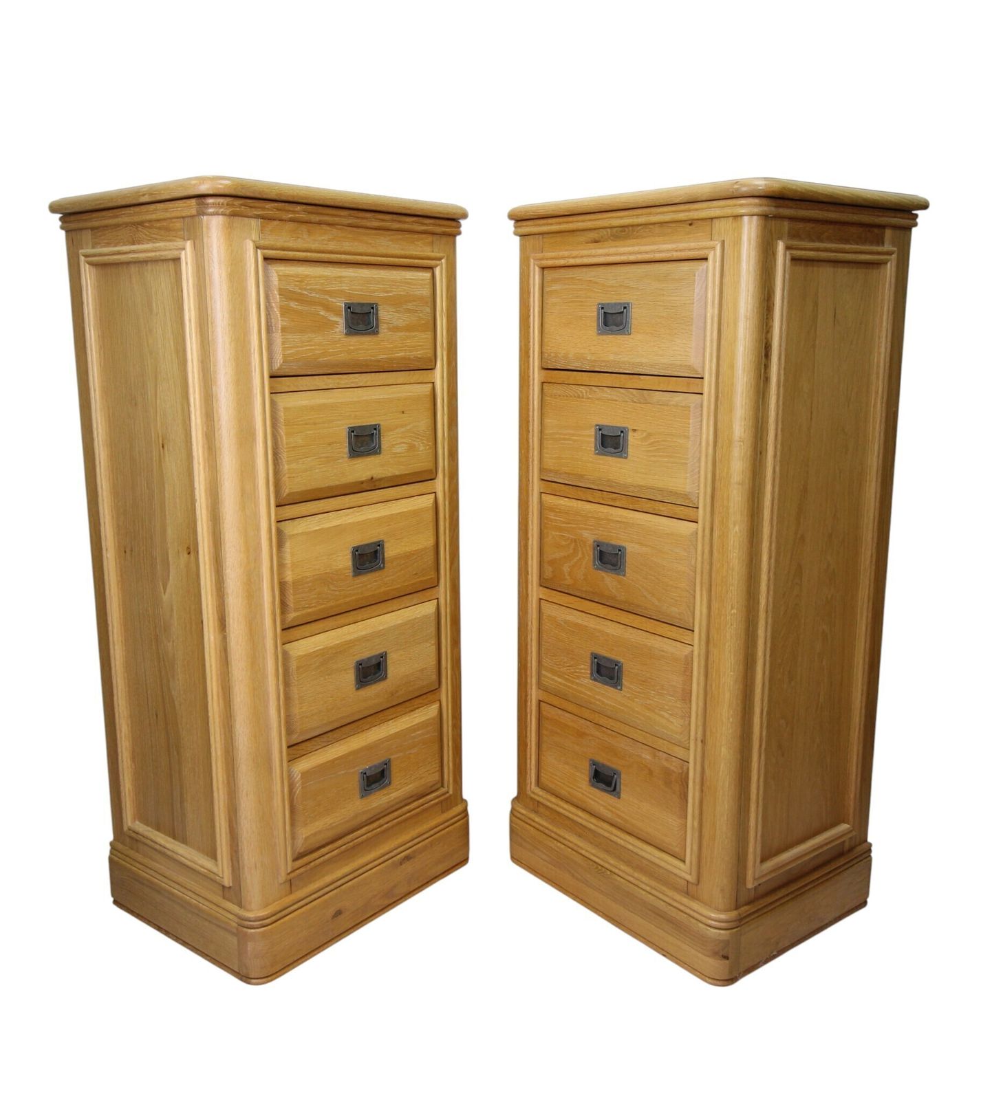 Pair Of Oak Tallboy / Chest Of Drawers photo buy